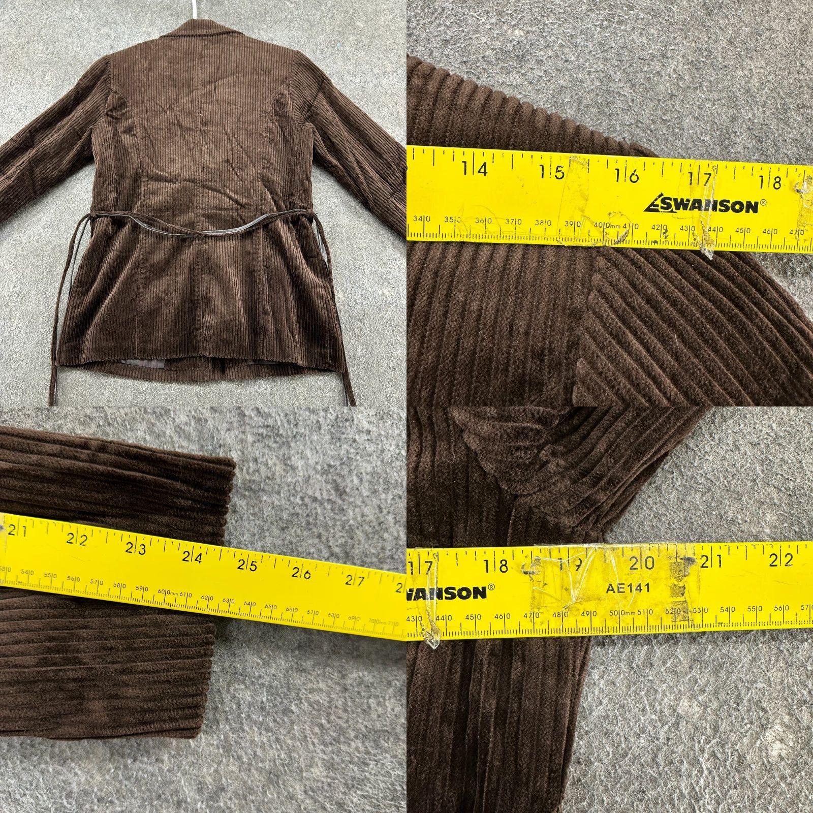 Vintage VINTAGE Joujou Jacket Womens L Brown Corduroy Belted Belted Pockets 90s Hipster Corduroy Coat Size L / US 10 / IT 46 - 8 Thumbnail