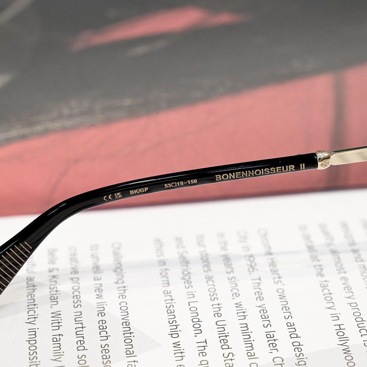 Chrome Hearts CHROME HEARTS BONENNOISSEUR II BLACK/ GOLD PLATED GLASSES Size ONE SIZE - 6 Thumbnail