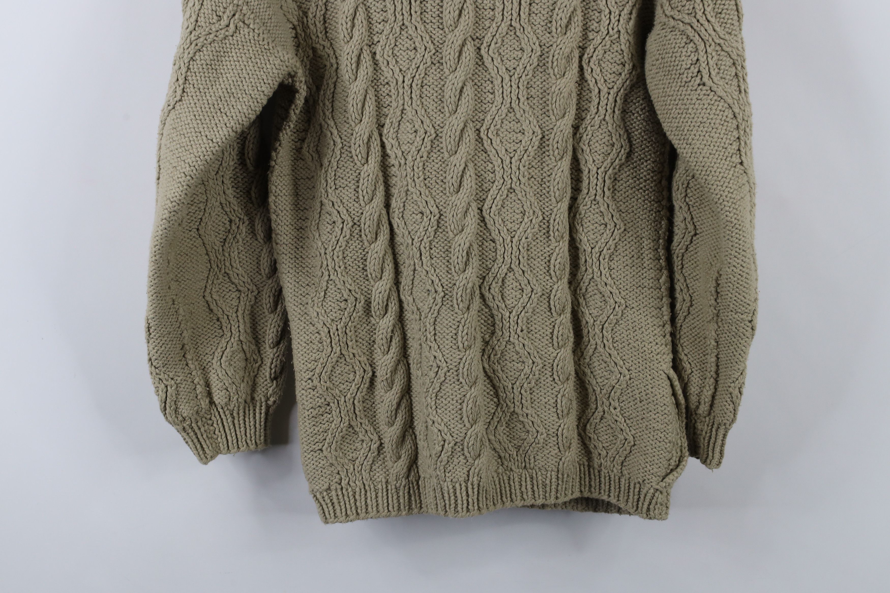 Vintage Vintage 90s Chunky Cable Knit Fisherman Cardigan Sweater Size S / US 4 / IT 40 - 10 Thumbnail