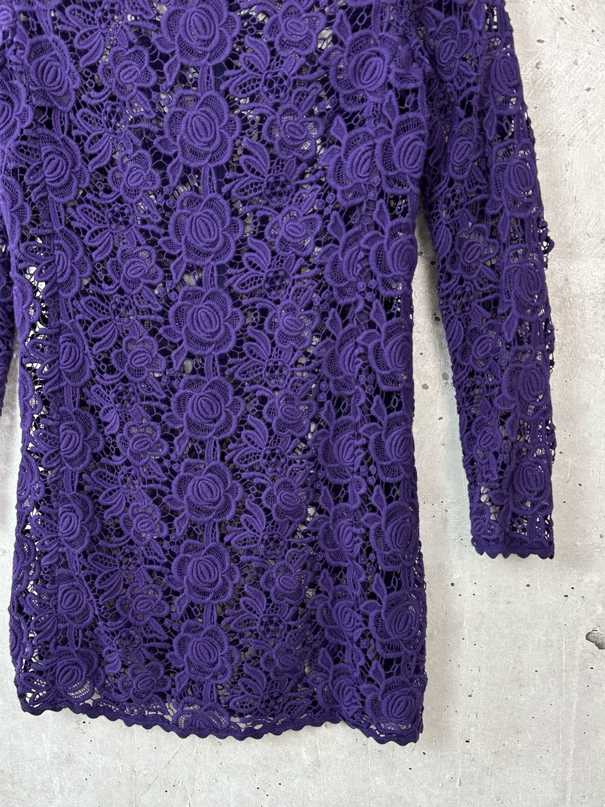 Blumarine Blumarine Made in Italy Embroidered Flowers Purple Dress Size M / US 6-8 / IT 42-44 - 4 Thumbnail