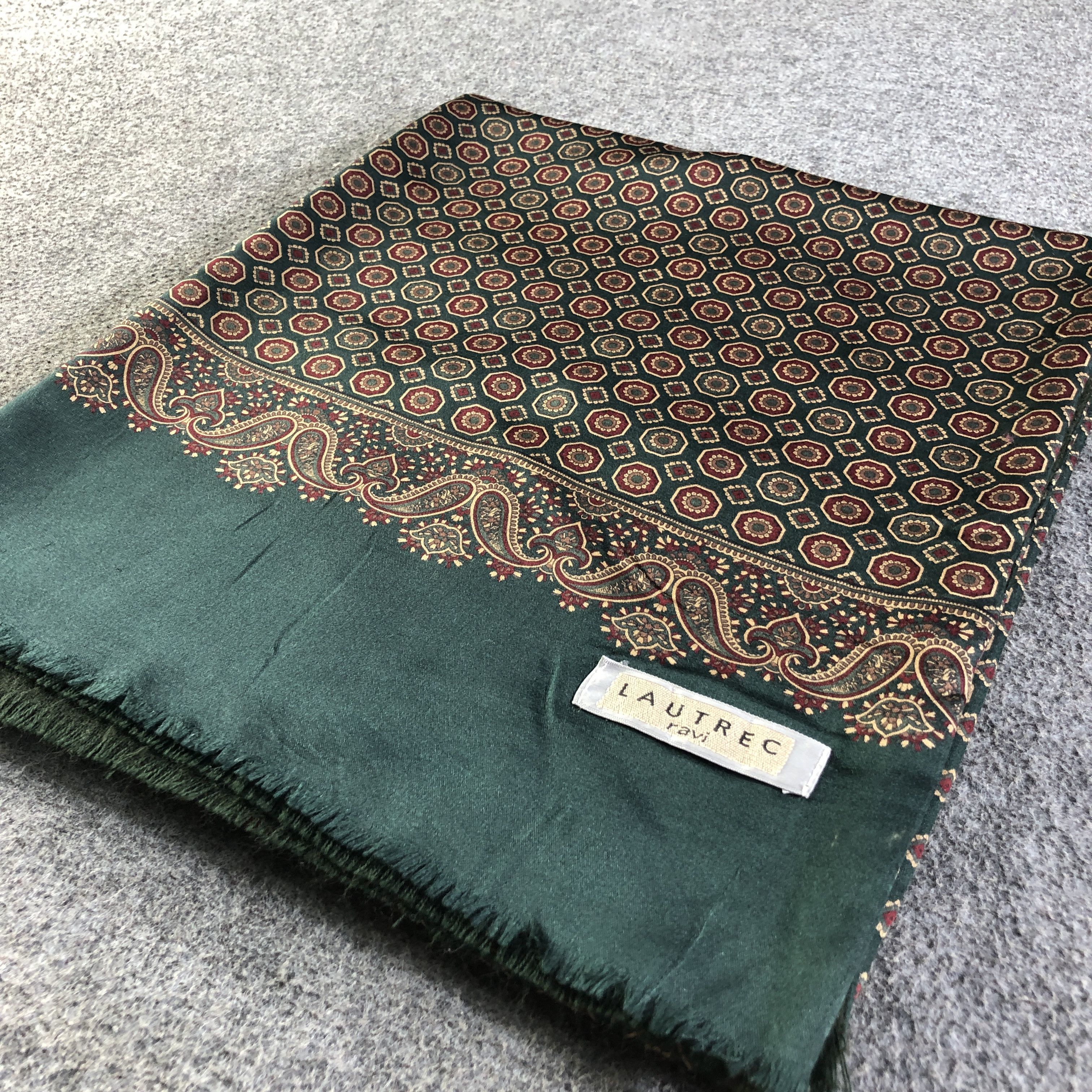 Japanese Brand Lautrec Paisley Silk/Wool Scarf Muffler Neckwear V2789 Size ONE SIZE - 4 Thumbnail