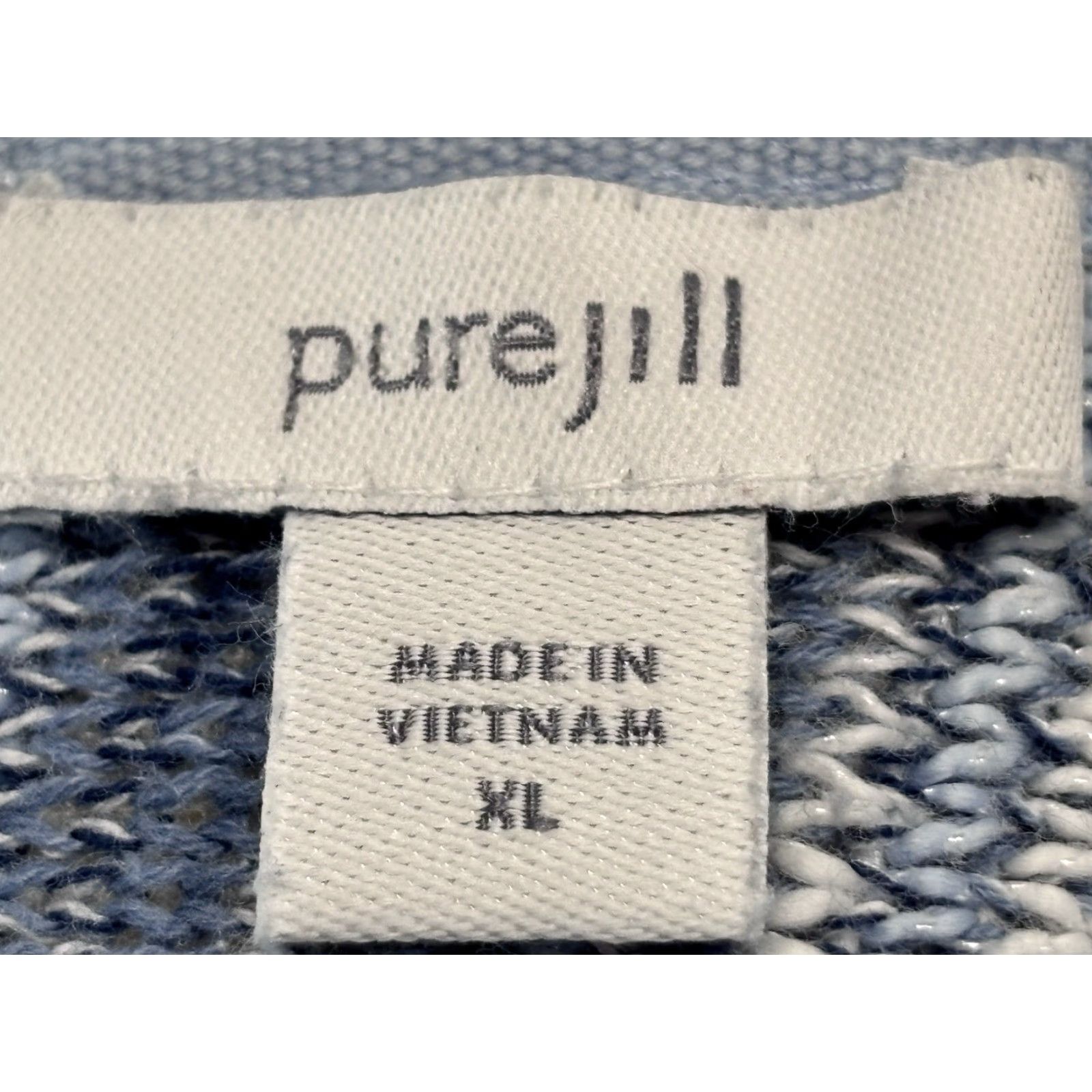 J. Jill J. Jill Space-Dyed Sweater Women XL Indigo Blue Striped Pullover Lightweight Casual Size XL / US 12-14 / IT 48-50 - 7 Thumbnail
