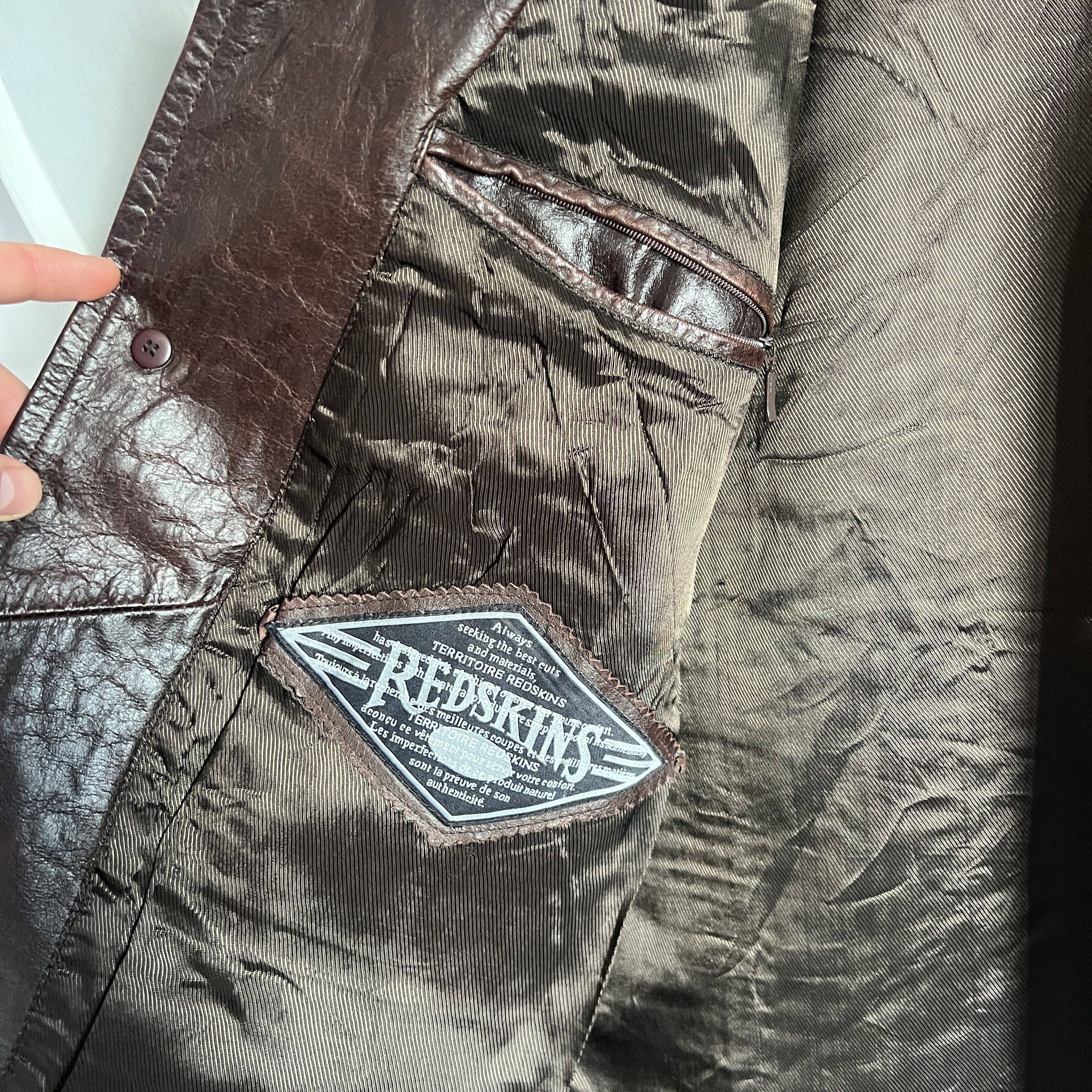 Johnson Motors × NFL Men's REDSKINS 100% Leather Brown Jacket Size XL Size US XL / EU 56 / 4 - 9 Thumbnail