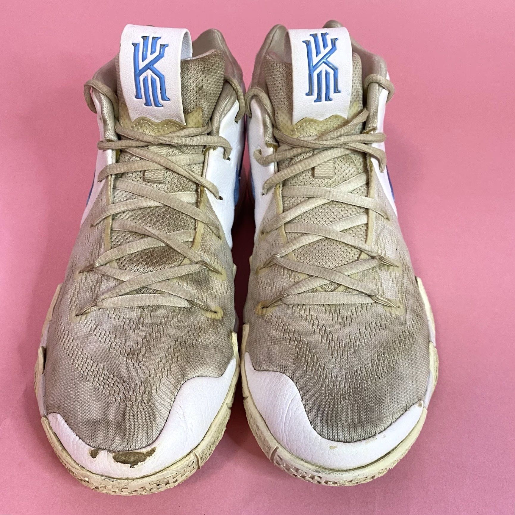 Nike VINTAGE Nike ID Kyrie AR3867-994 White Blue UNC Basketball Custom Sneakers Mens Size 8.5 Size US 8 / EU 41 - 3 Thumbnail