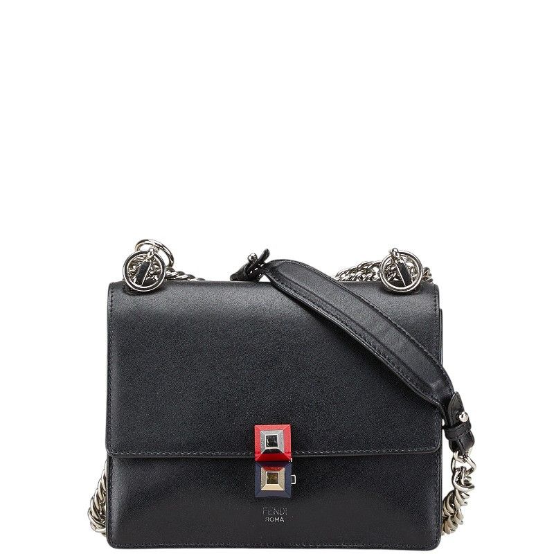 Fendi Fendi Kan I Calfskin Shoulder Bag Leather Crossbody Bag 8M0381 DUTY FREE for USA