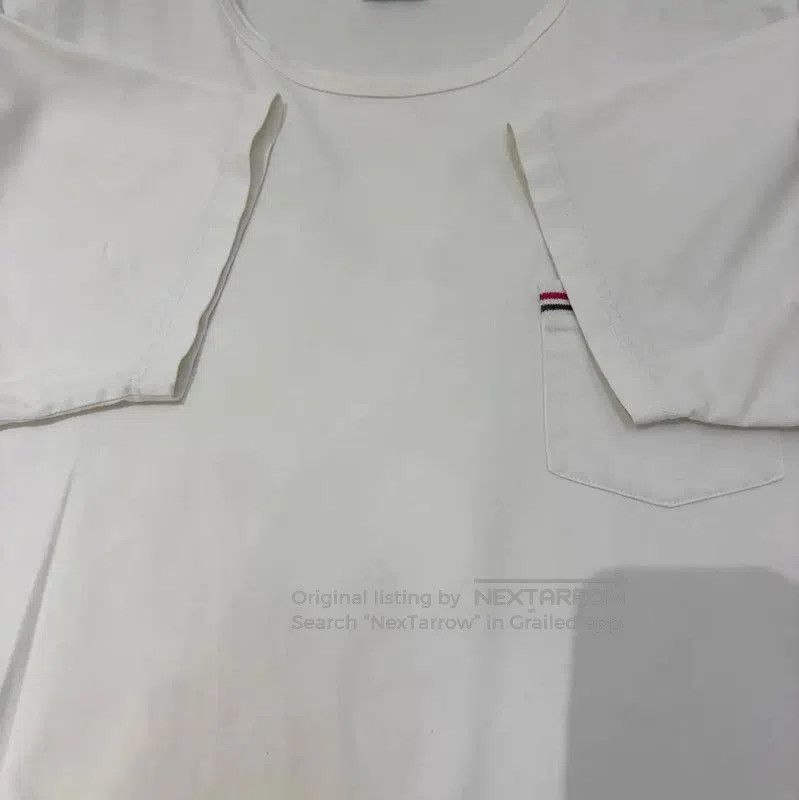 Thom Browne Thom Browne White Striped Short Sleeve T-Shirt . Size US L / EU 52-54 / 3 - 5 Thumbnail