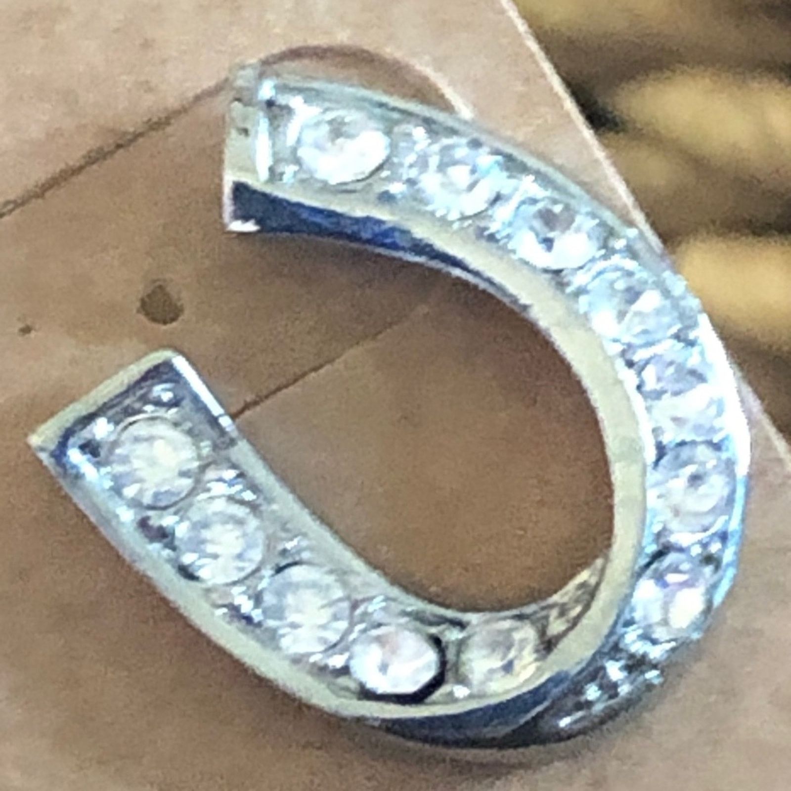 Jewelry Lucky horseshoe silver tone rhinestone earrings Size ONE SIZE - 3 Thumbnail