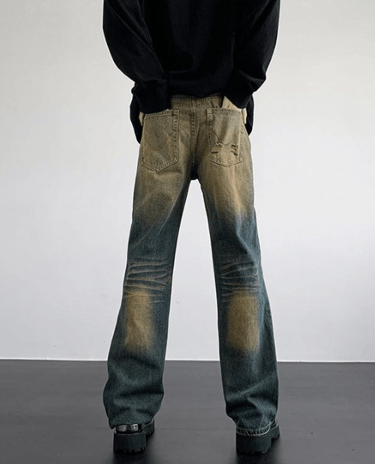 Japanese Brand × Jean Men's y2k straight loose washed distressed jeans Size US 32 / EU 48 - 4 Thumbnail