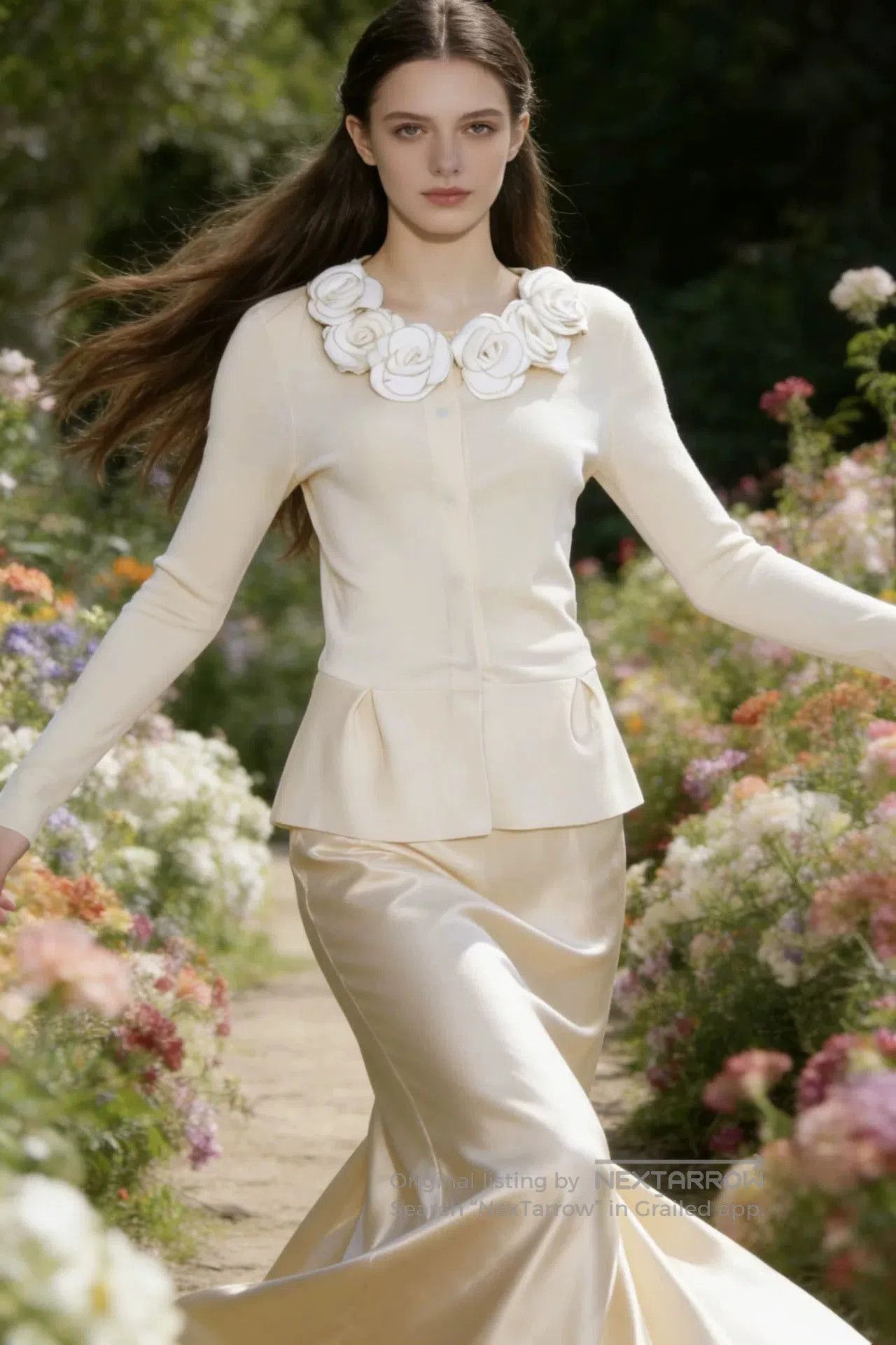 Valentino Valentino Cream Umbrella Hem Cardigan. Size M / US 6-8 / IT 42-44 - 3 Thumbnail