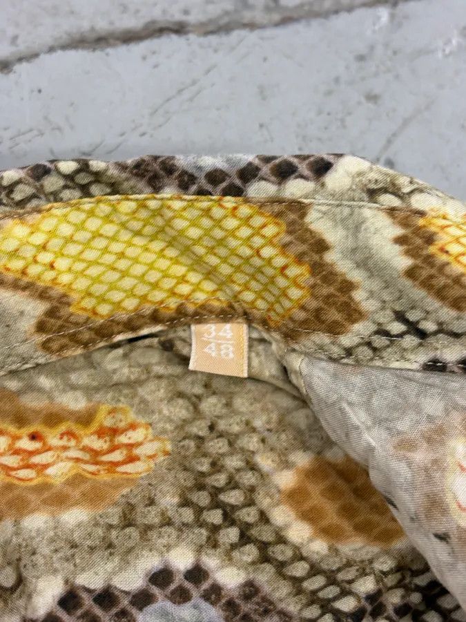 John Galliano SS2012 John Galliano Yellow Python Snake Print Silk Shirt Size US S / EU 44-46 / 1 - 11 Thumbnail