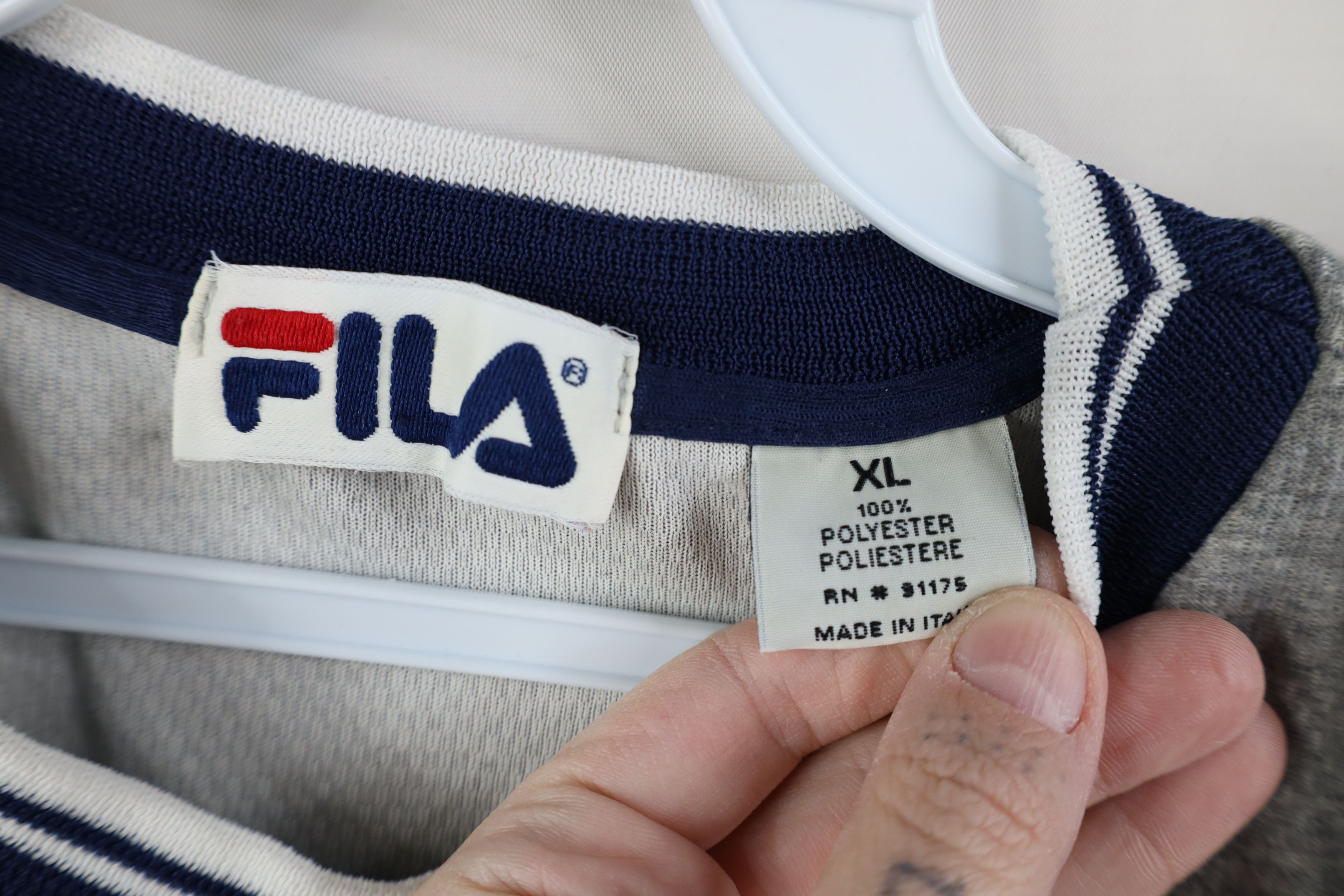 Fila Vintage 90s FILA Borg Thermal Knit Ringer T-Shirt Italy Size US XL / EU 56 / 4 - 7 Thumbnail