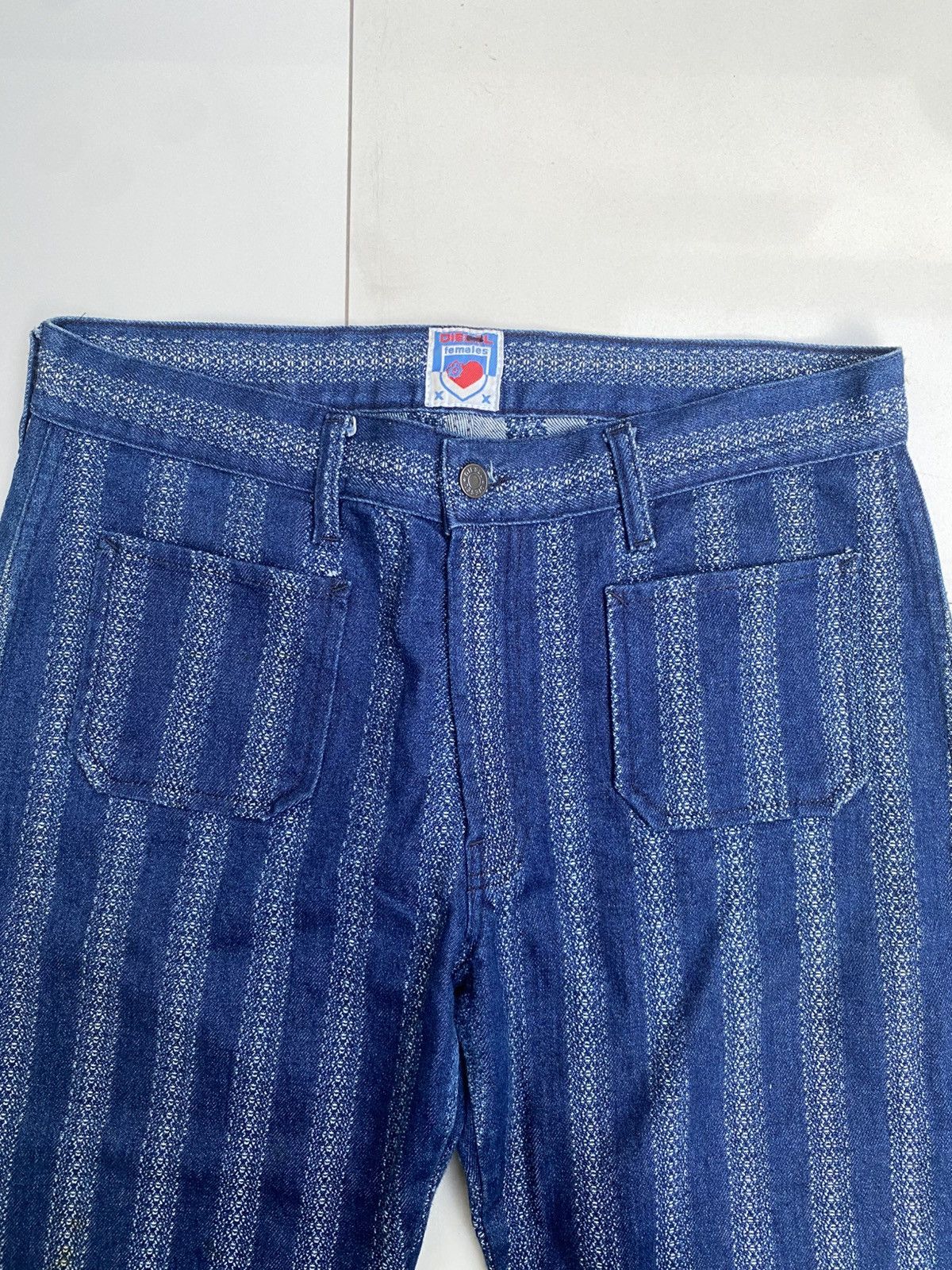 Diesel Diesel Vintage Striped Denim Jeans – Flare Fit Y2K Style Size 32" / US 10 / IT 46 - 4 Thumbnail