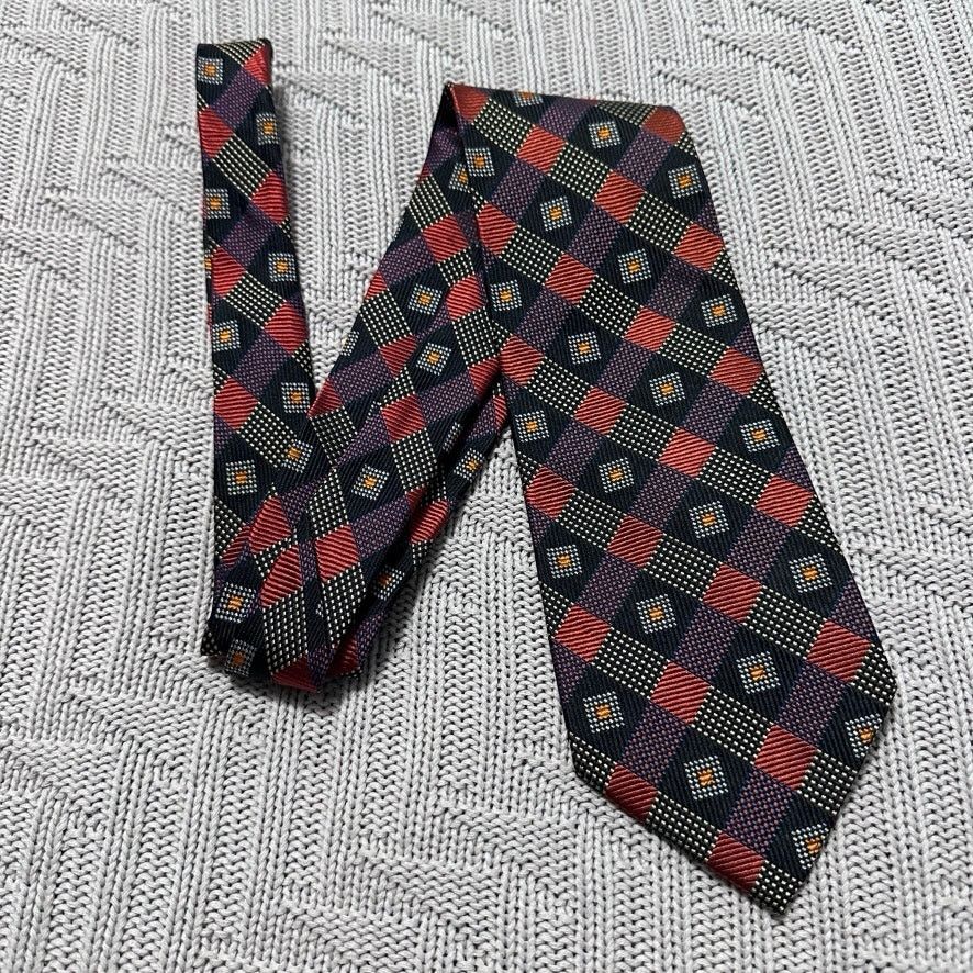 Ermenegildo Zegna Ermenegildo Zegna red and black plaid silk tie Size ONE SIZE - 1 Thumbnail