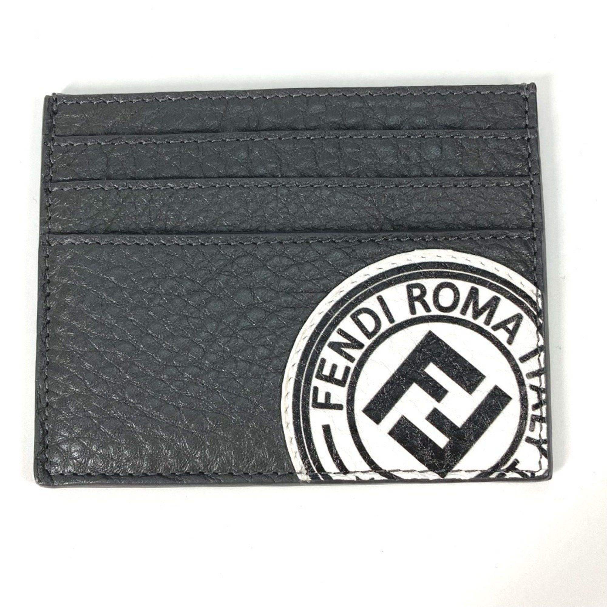 Fendi FENDI 7M0164 Logo Two-Tone Business Card Case, Pass Leather, Men's, Gray Size ONE SIZE - 1 Thumbnail