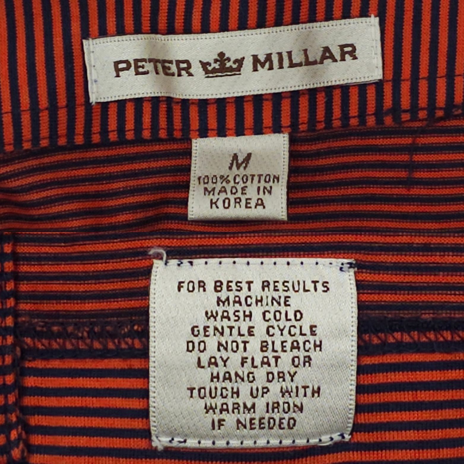 Peter Millar Peter Millar Polo Shirt Mens M Classic Red Navy Micro Stripe Size US M / EU 48-50 / 2 - 7 Thumbnail