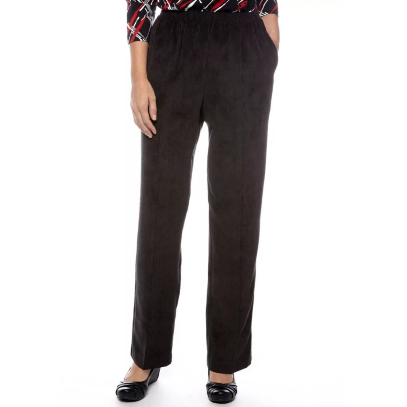 Other Alfred Dunner Sleek Corduroy Pull-on Black Pants Size 16 Size 38" / US 16 / IT 52 - 1 Thumbnail