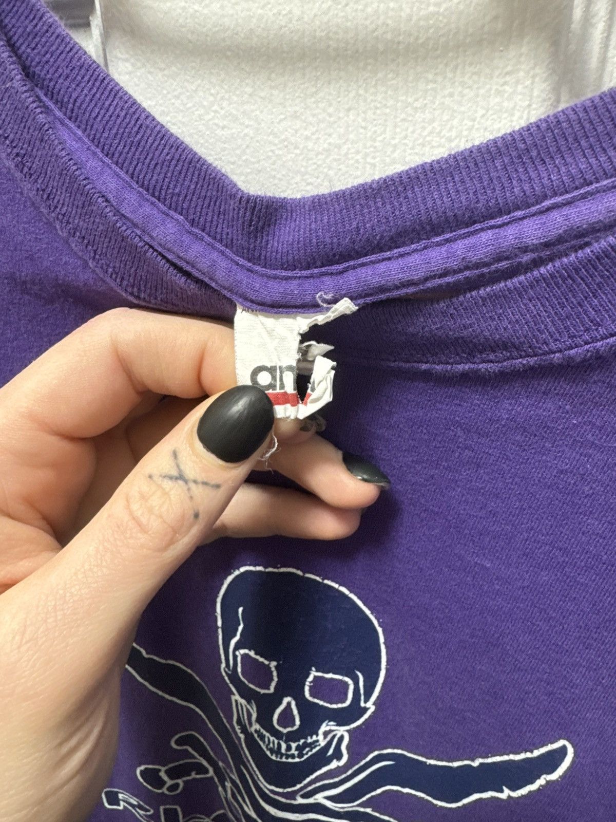 Anvil × Vintage Anvil Vintage 00s Orlando Florida Purple Pirate Skeleton Size US L / EU 52-54 / 3 - 4 Thumbnail