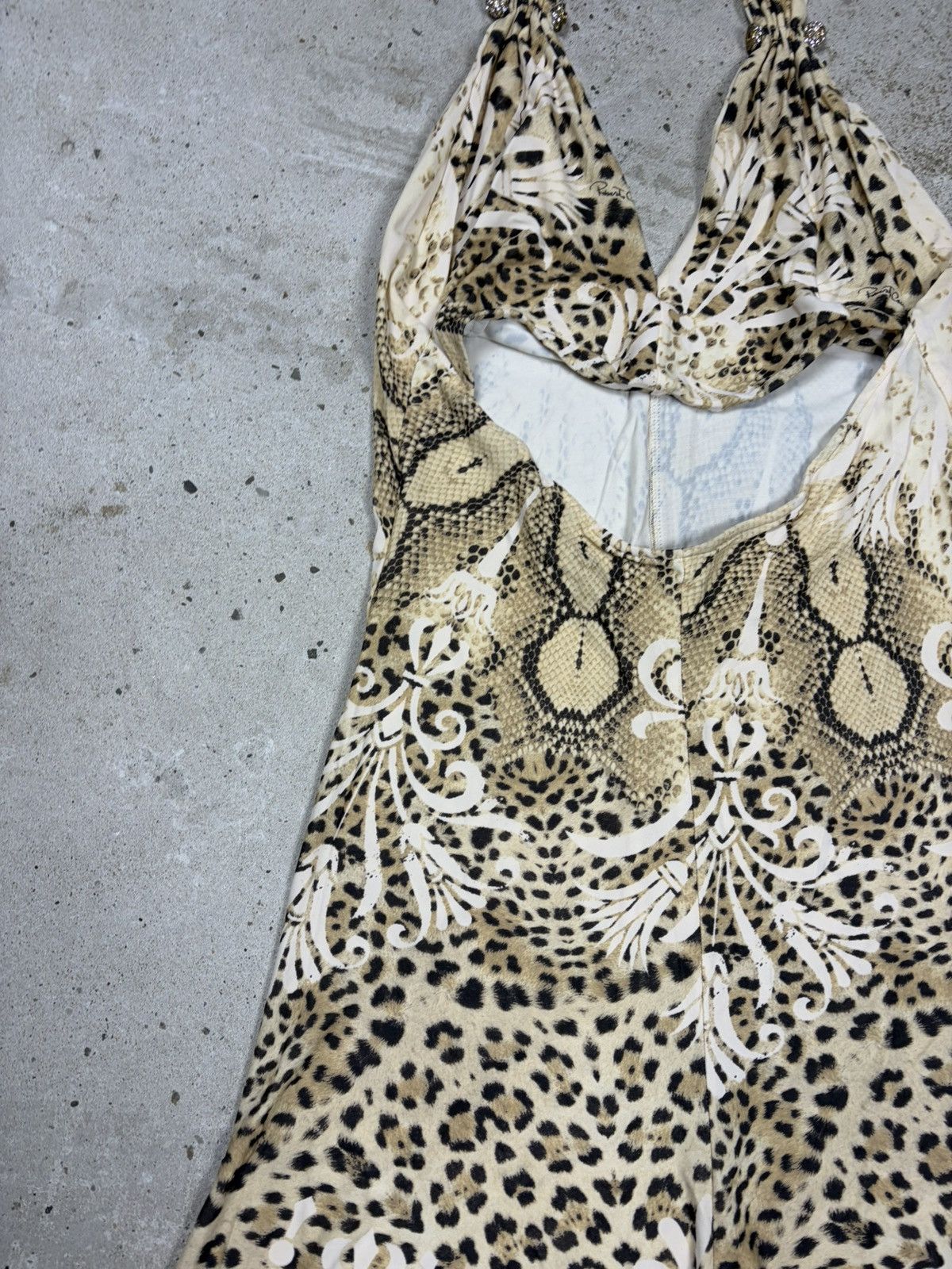 Roberto Cavalli Roberto Cavalli 2006 Leopard Snake Animal Print Halter Dress Size M / US 6-8 / IT 42-44 - 19 Thumbnail