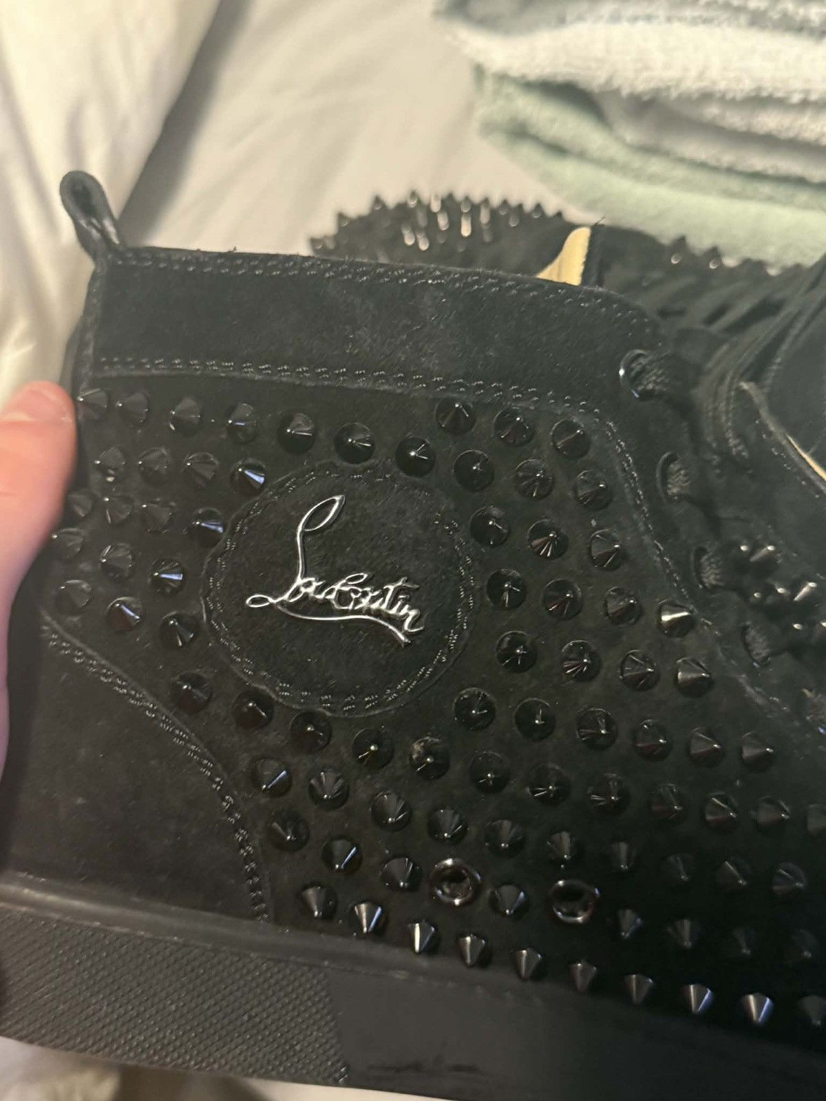 Christian Louboutin Red Bottoms by Christian Louboutin “Triple Black Spike” Size US 8 / EU 41 - 10 Thumbnail
