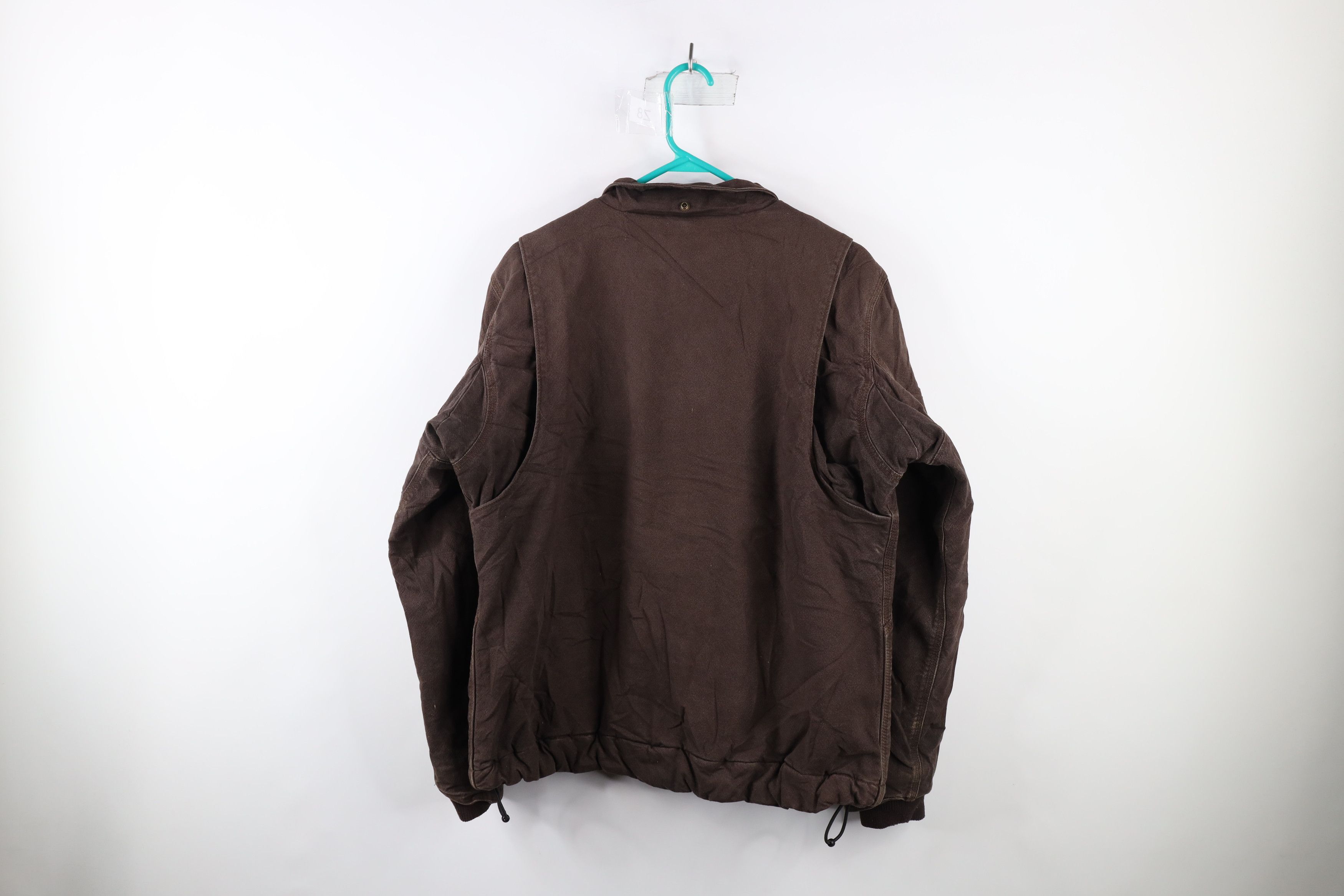 Carhartt × Vintage Vintage Carhartt Spell Out Fleece Lined Canvas Jacket Brown Size L / US 10 / IT 46 - 13 Thumbnail