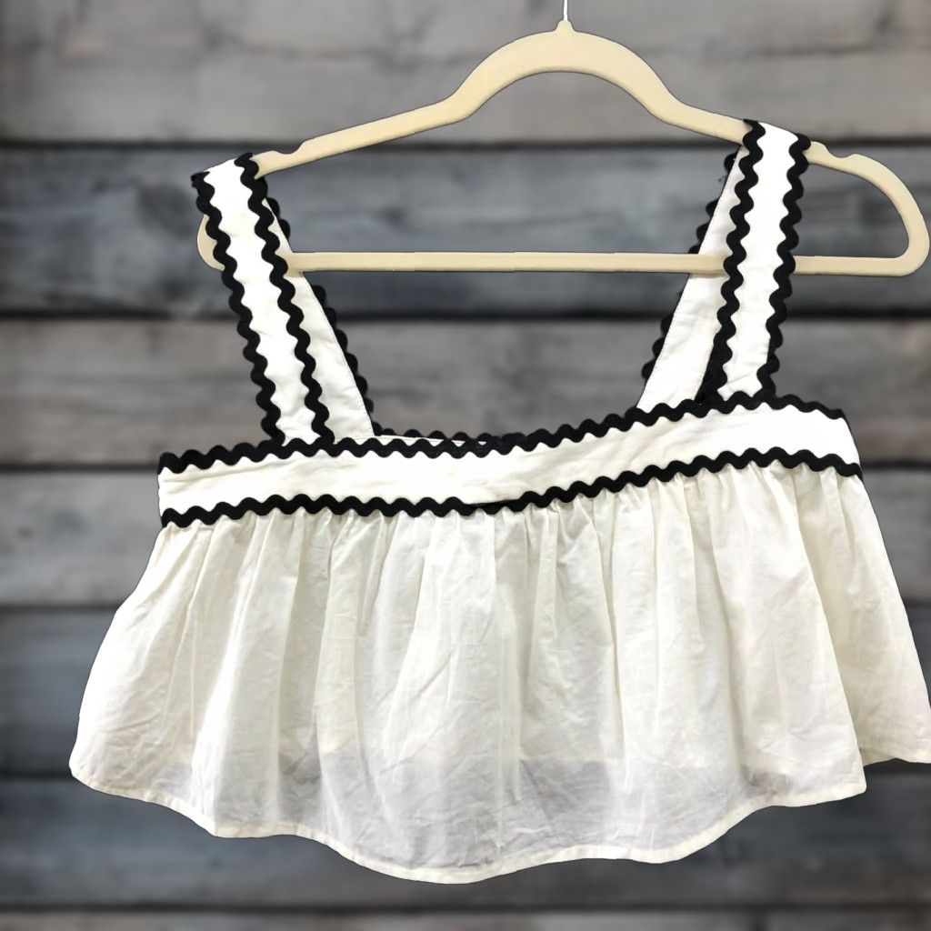 Vintage Petal & Pup Cami Top Womens S Ivory Scallop Otis Crop Top Size S / US 4 / IT 40 - 1 Thumbnail