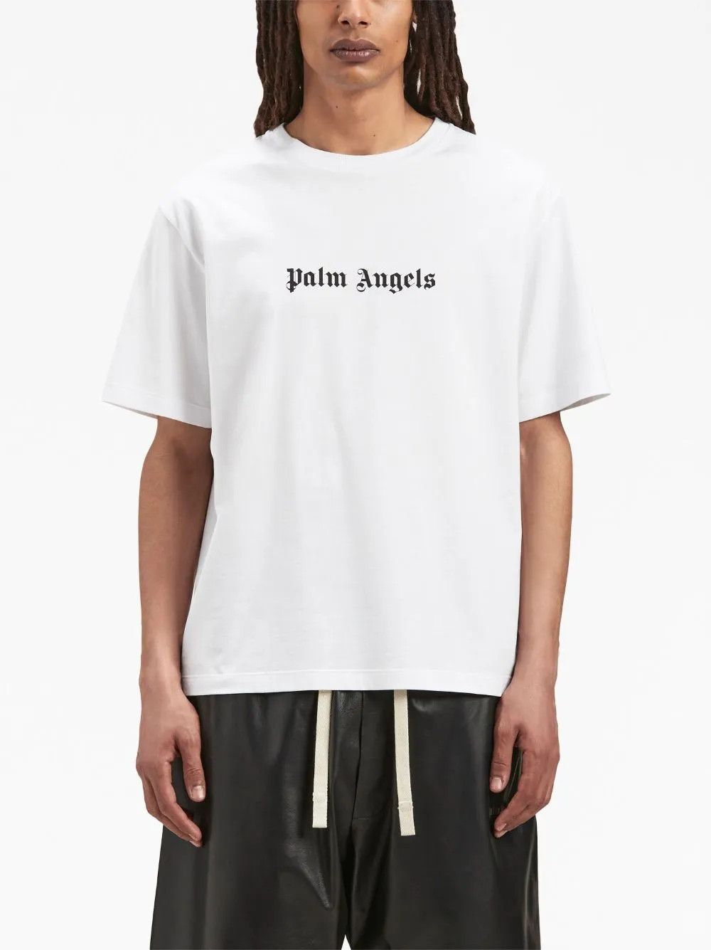 Palm Angels o1y0325 Logo Crewneck T-Shirt in White Size US S / EU 44-46 / 1 - 3 Thumbnail