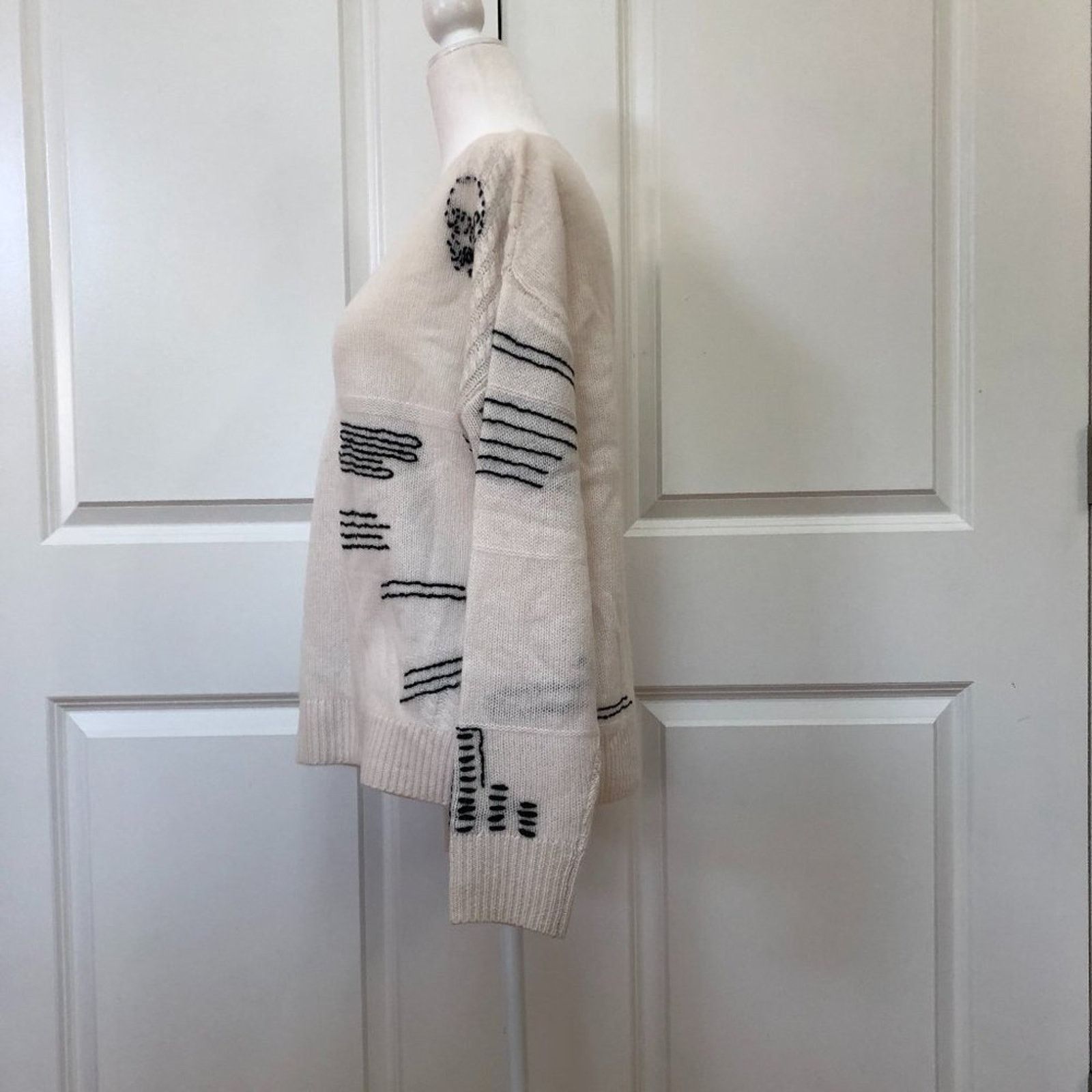 360Cashmere Skull Cashmere White Paxon Cashmere Sweater - 360 Cashmere Size S / US 4 / IT 40 - 2 Thumbnail