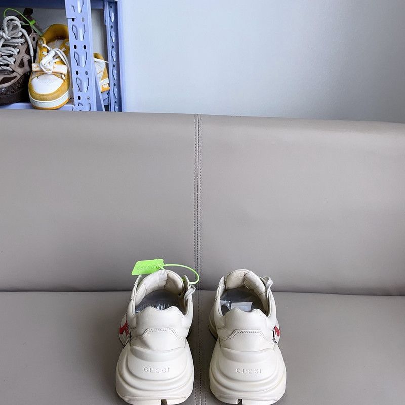 Gucci Gucci Rhyton Leather Lip Print Low-Top Sneakers - Size US 8 / EU 41 - 3 Thumbnail