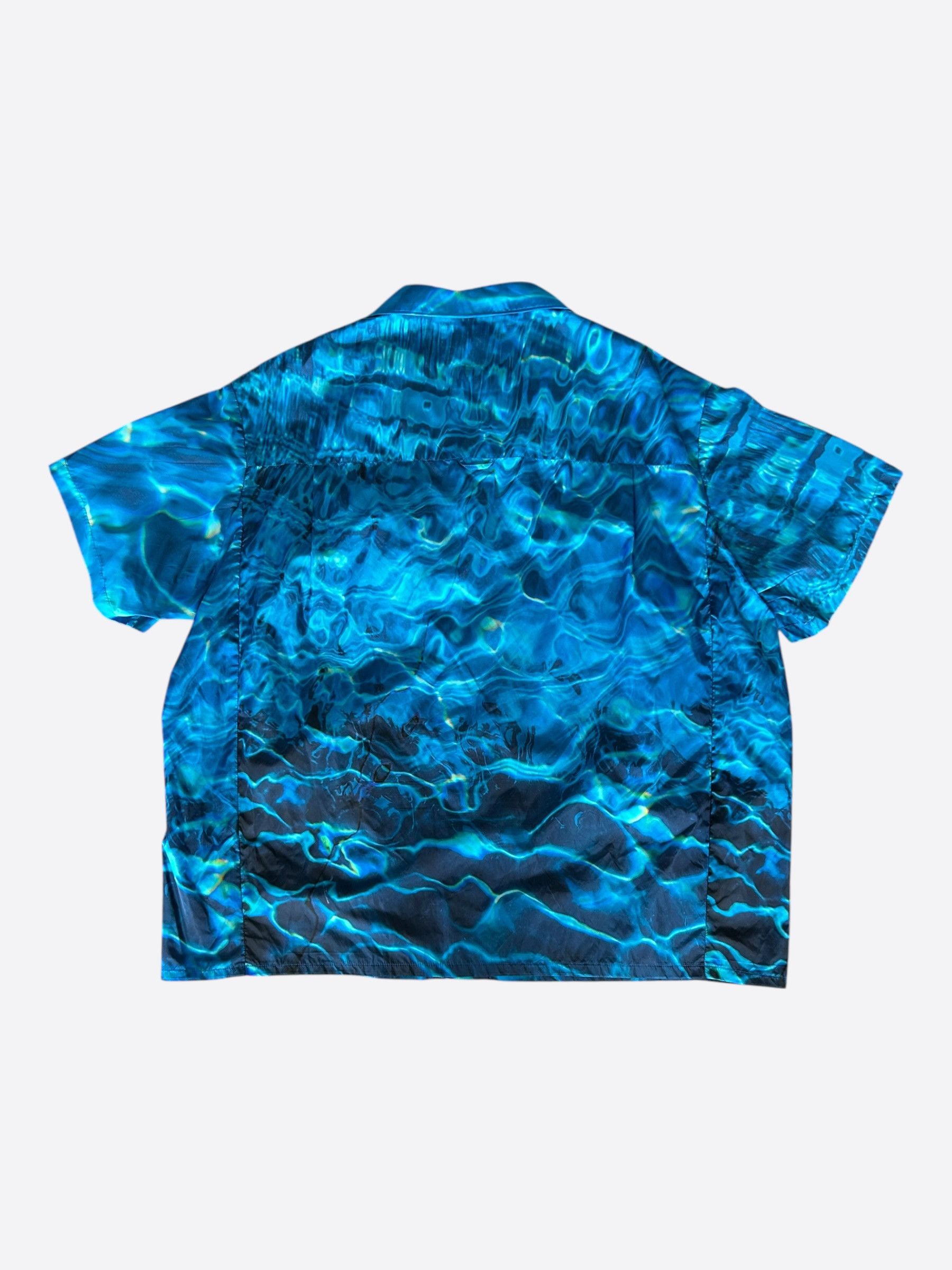 Prada Prada Blue Oceanic Button Up Shirt Size US XXL / EU 58 / 5 - 2 Thumbnail