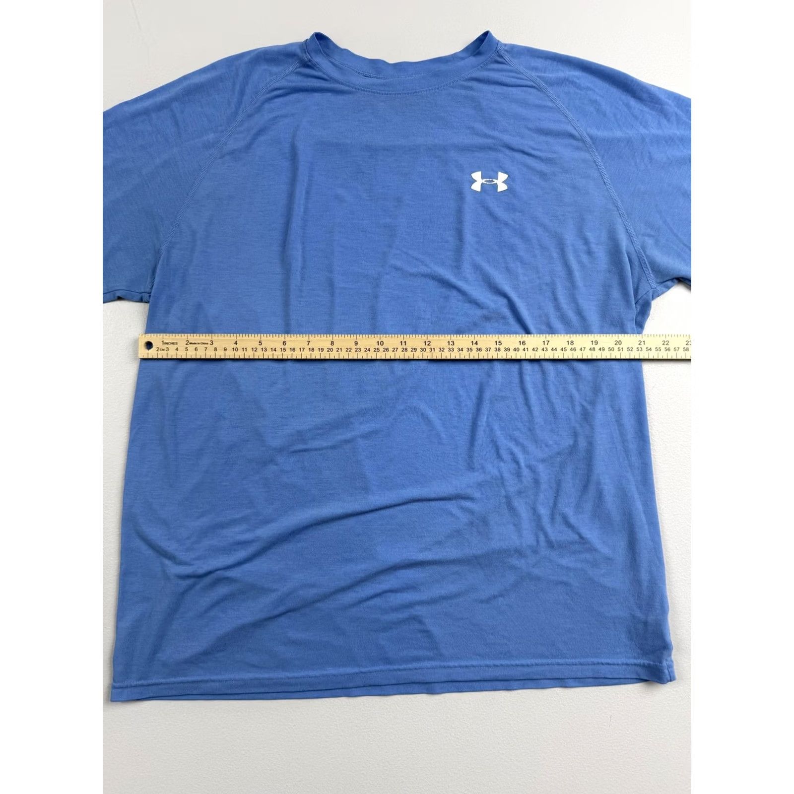 Under Armour Under Armour HeatGear Shirt Mens Large Blue Short Sleeve Performance Running Tee Size US L / EU 52-54 / 3 - 5 Thumbnail
