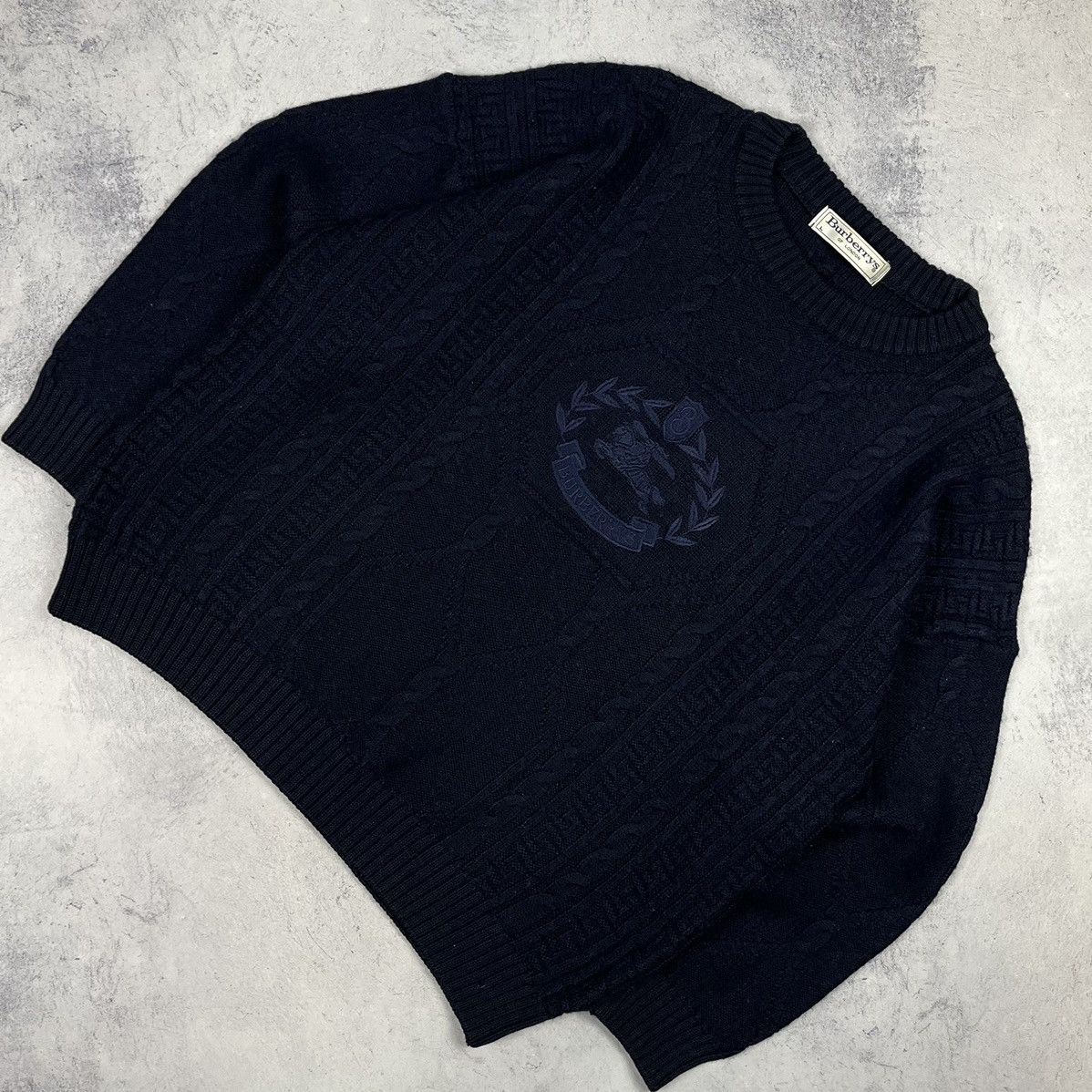 Burberry Vintage Burberry knit big logo wool sweater 90’s Size US M / EU 48-50 / 2 - 1 Thumbnail