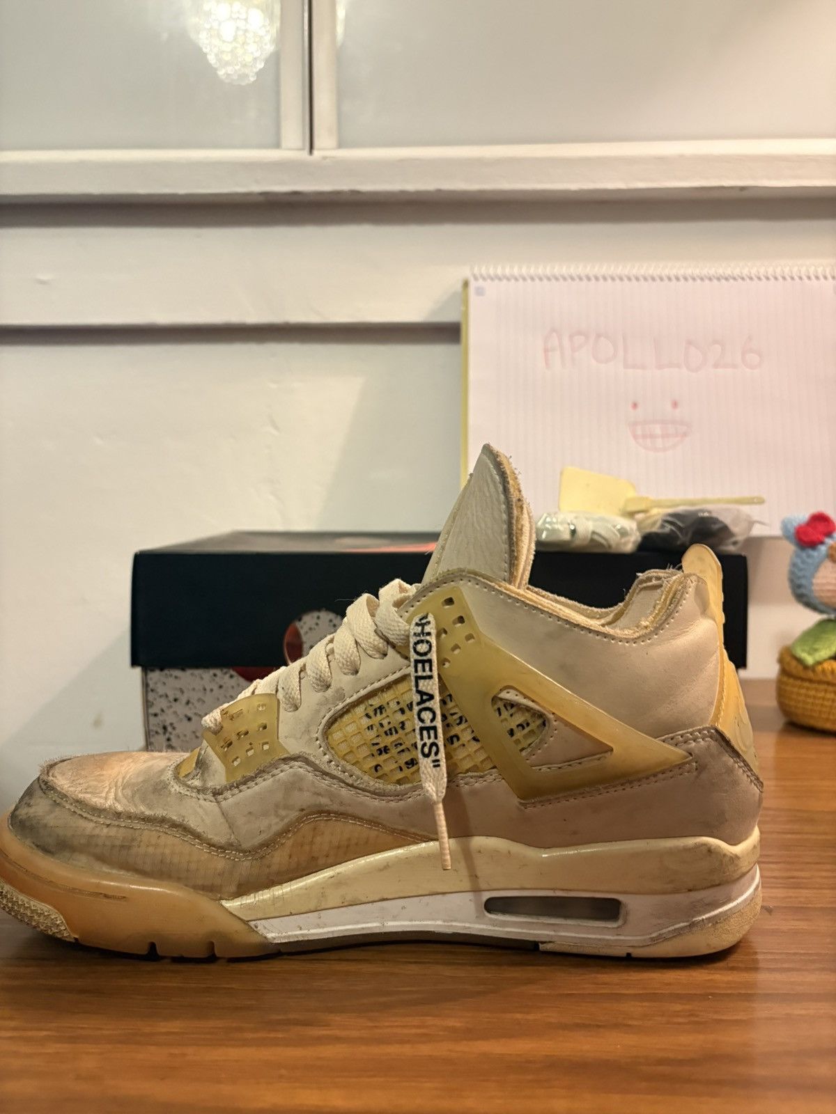 Nike × Off-White Off-White Nike Air Jordan 4 Sail US8 Size US 8 / EU 41 - 11 Thumbnail