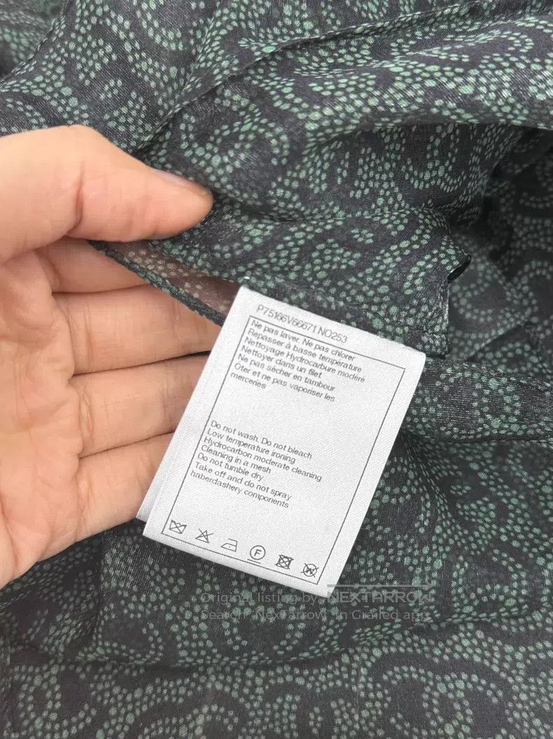 Chanel Chanel 23A dark green full logo silk shirt Size XS / US 0-2 / IT 36-38 - 7 Thumbnail