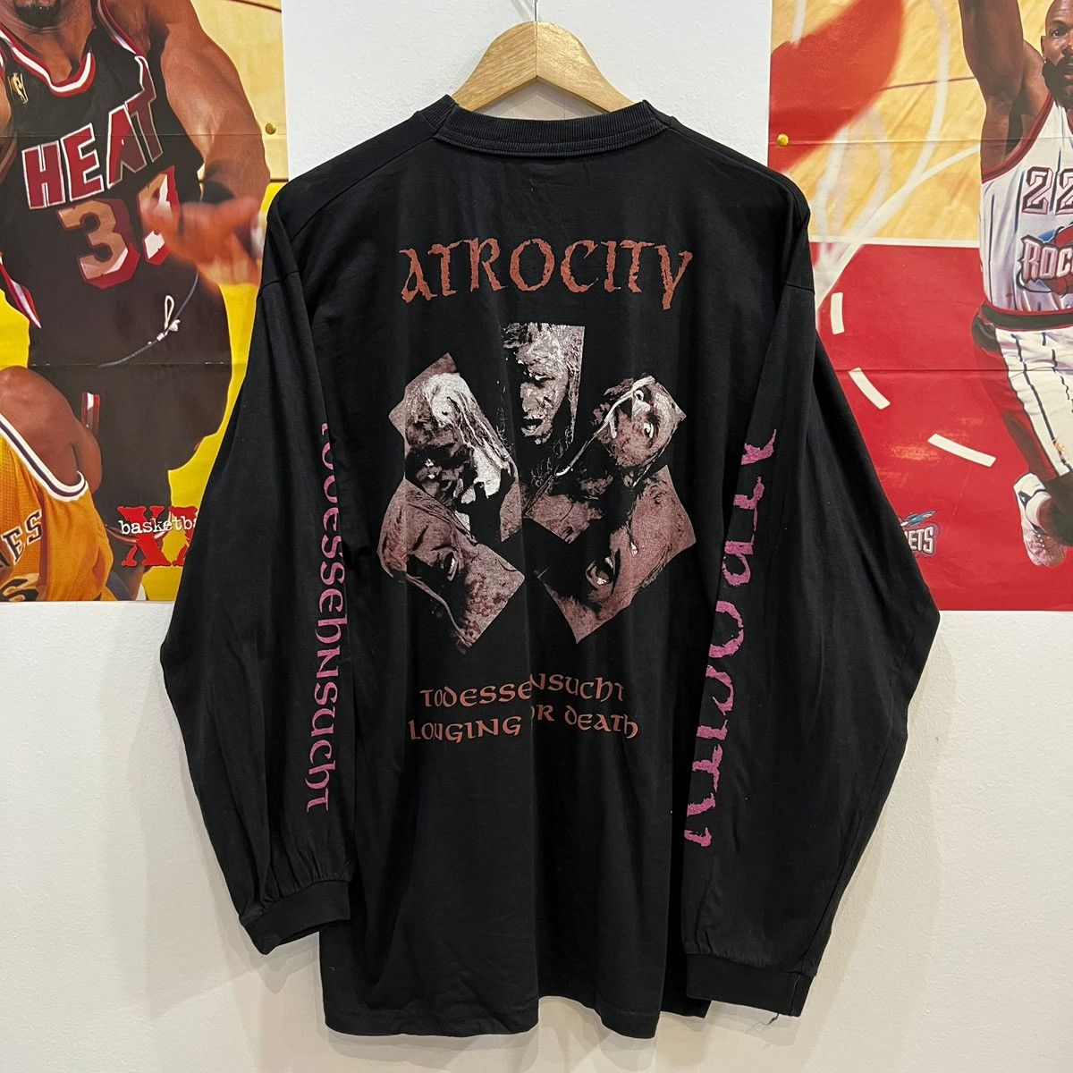 Band Tees × Vintage Vintage Atrocity Todessehnsucht 1992 Long Sleeve Tee Size US XL / EU 56 / 4 - 3 Thumbnail