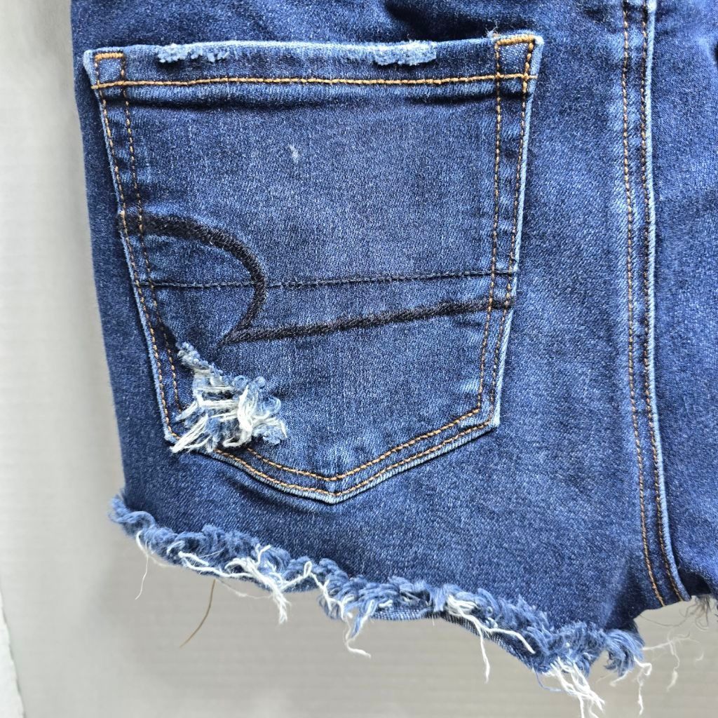American Eagle Outfitters Women's American Eagle Distressed Hi-Rise Shortie J Shorts00 Size 24" / US 00 / IT 34 - 6 Thumbnail