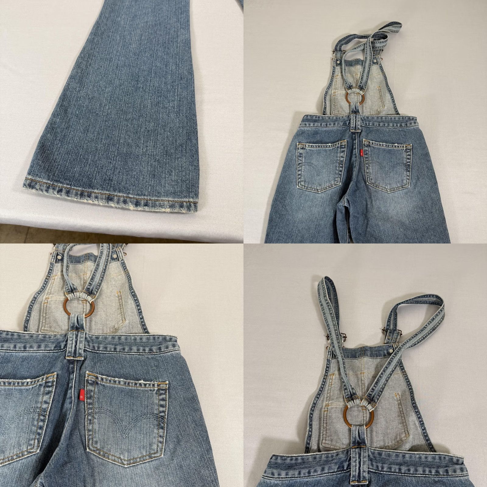 Levi's VINTAGE Levi's Overalls Womens 5 Blue Superlow Denim Jean Bootcut Flare Pants Y2K Size 27" / US 4 / IT 40 - 10 Thumbnail