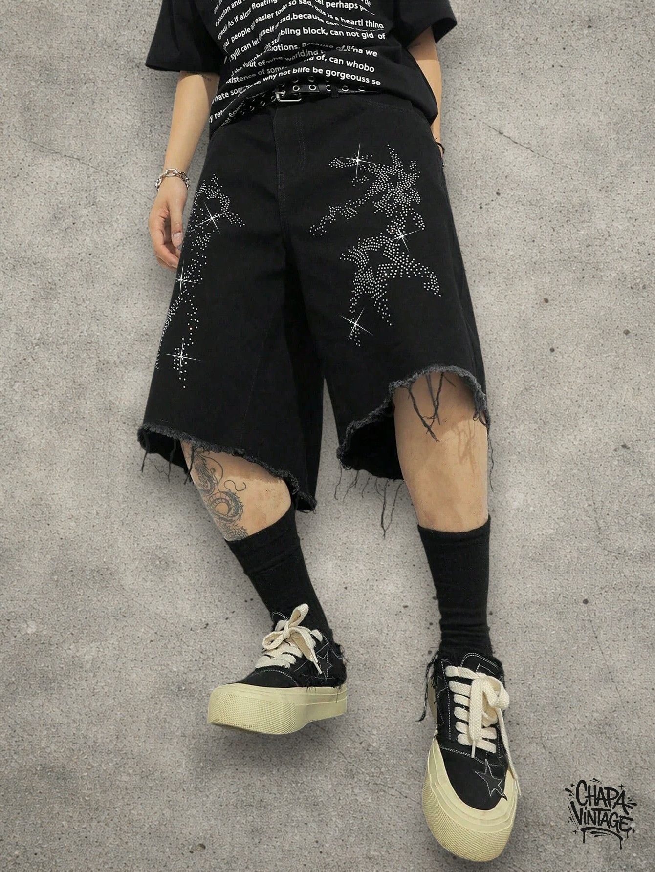 Japanese Brand Distressed opium shorts Size US 32 / EU 48 - 1 Thumbnail