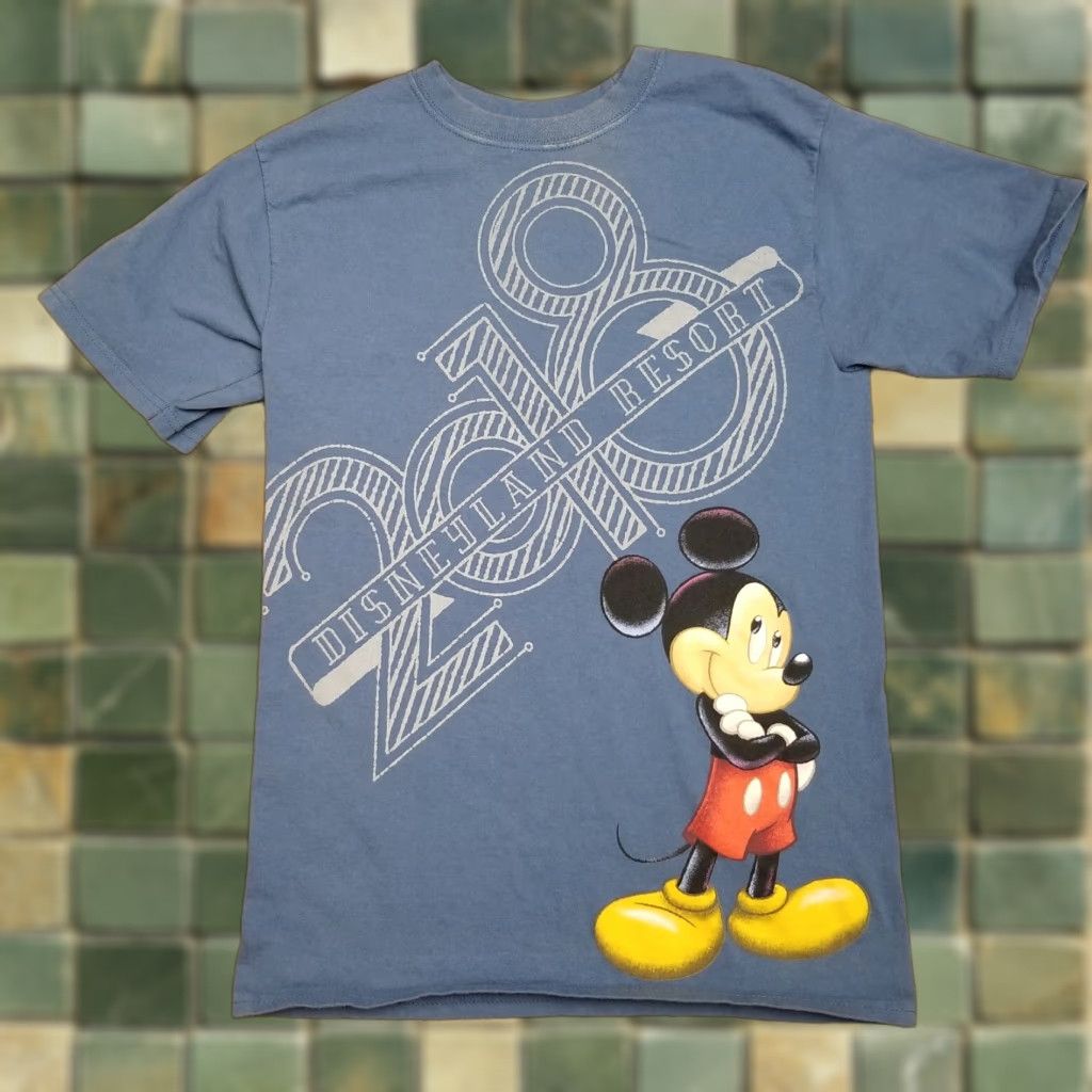 Disney Disney Mickey Mouse Womens Small Blue 100% Cotton Crewneck Pullover TEE Size S / US 4 / IT 40 - 1 Thumbnail