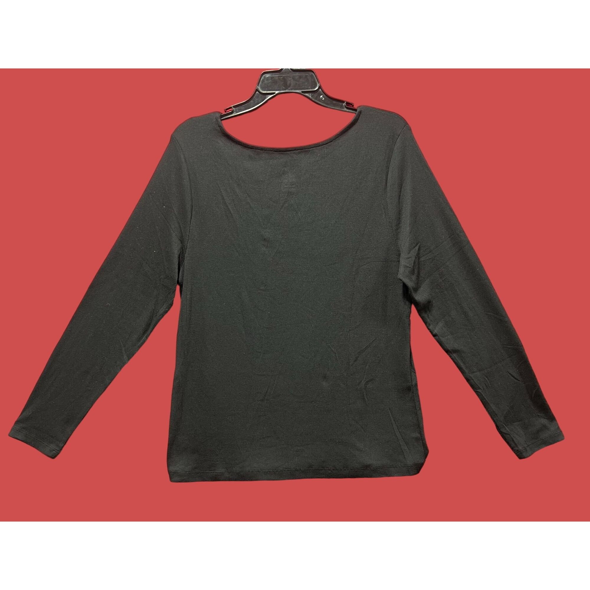 Other A New Day - Women's Long Sleeve Slim Fit T-Shirt - Black - X Size XXL / US 16-18 / IT 52-54 - 4 Thumbnail