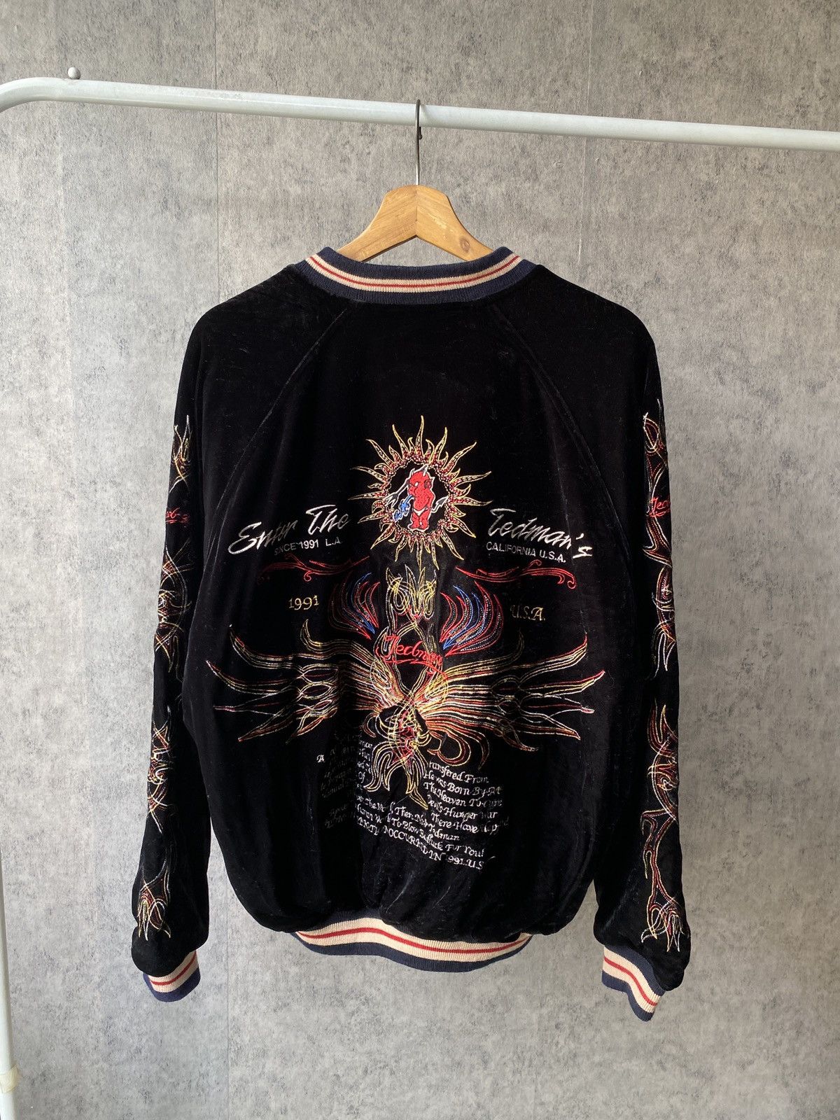 Japanese Brand Vintage Tedman Velvet Sukajan Traditional Japan Jacket Size US M / EU 48-50 / 2 - 3 Thumbnail
