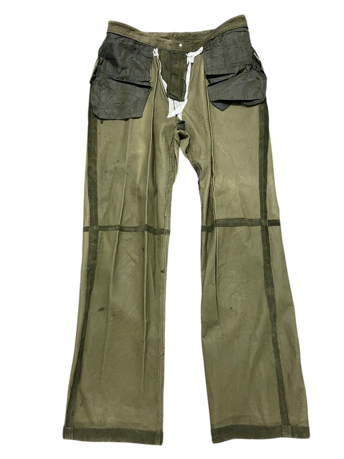 Genuine Leather × Leather × Vintage Amazing Vtg Brandon Thomas leather olive suede trouser pants Size US 32 / EU 48 - 12 Thumbnail