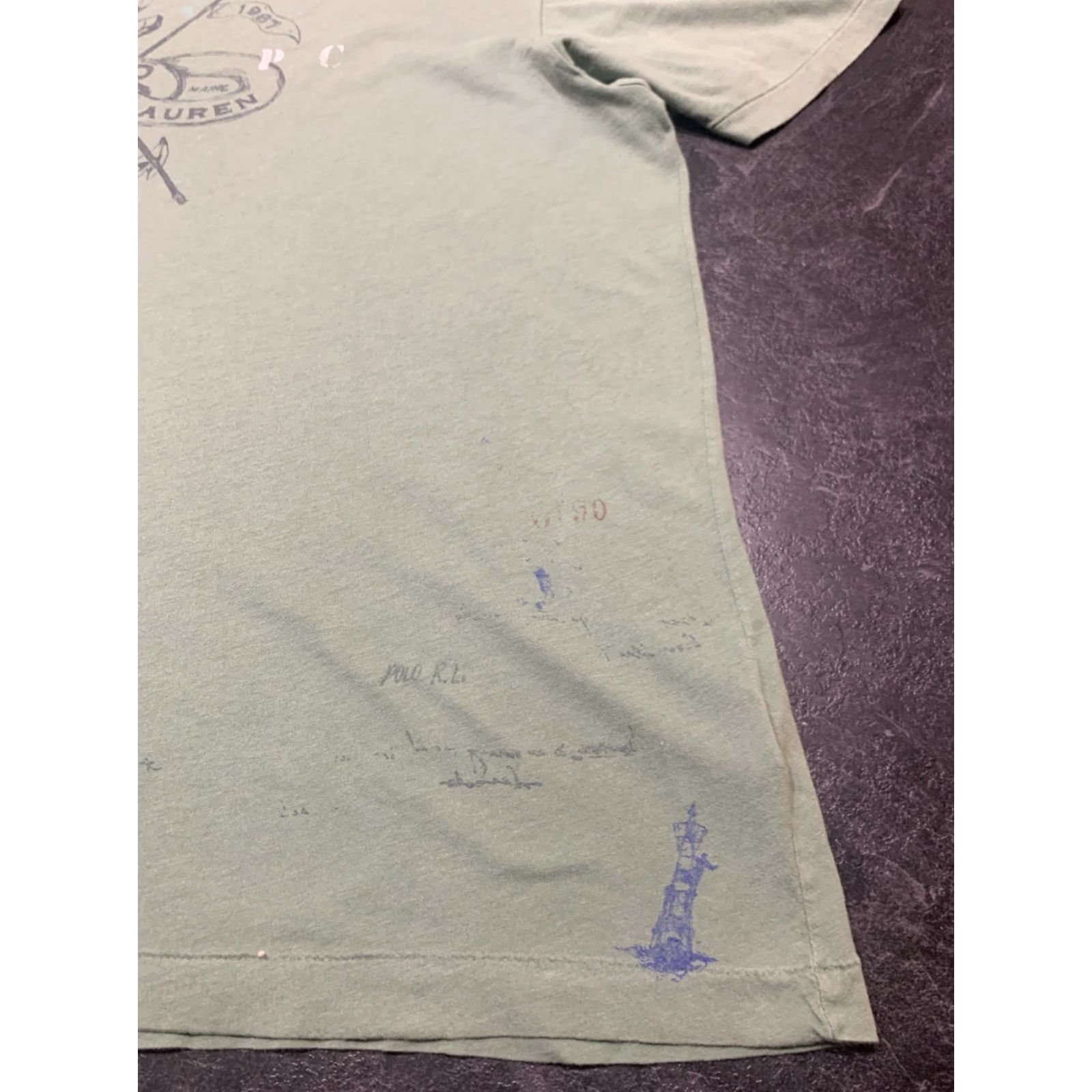 Polo Ralph Lauren Polo Ralph Lauren Mens Large Green Nautical Short Sleeve Crew Neck T-Shirt Size US L / EU 52-54 / 3 - 2 Thumbnail