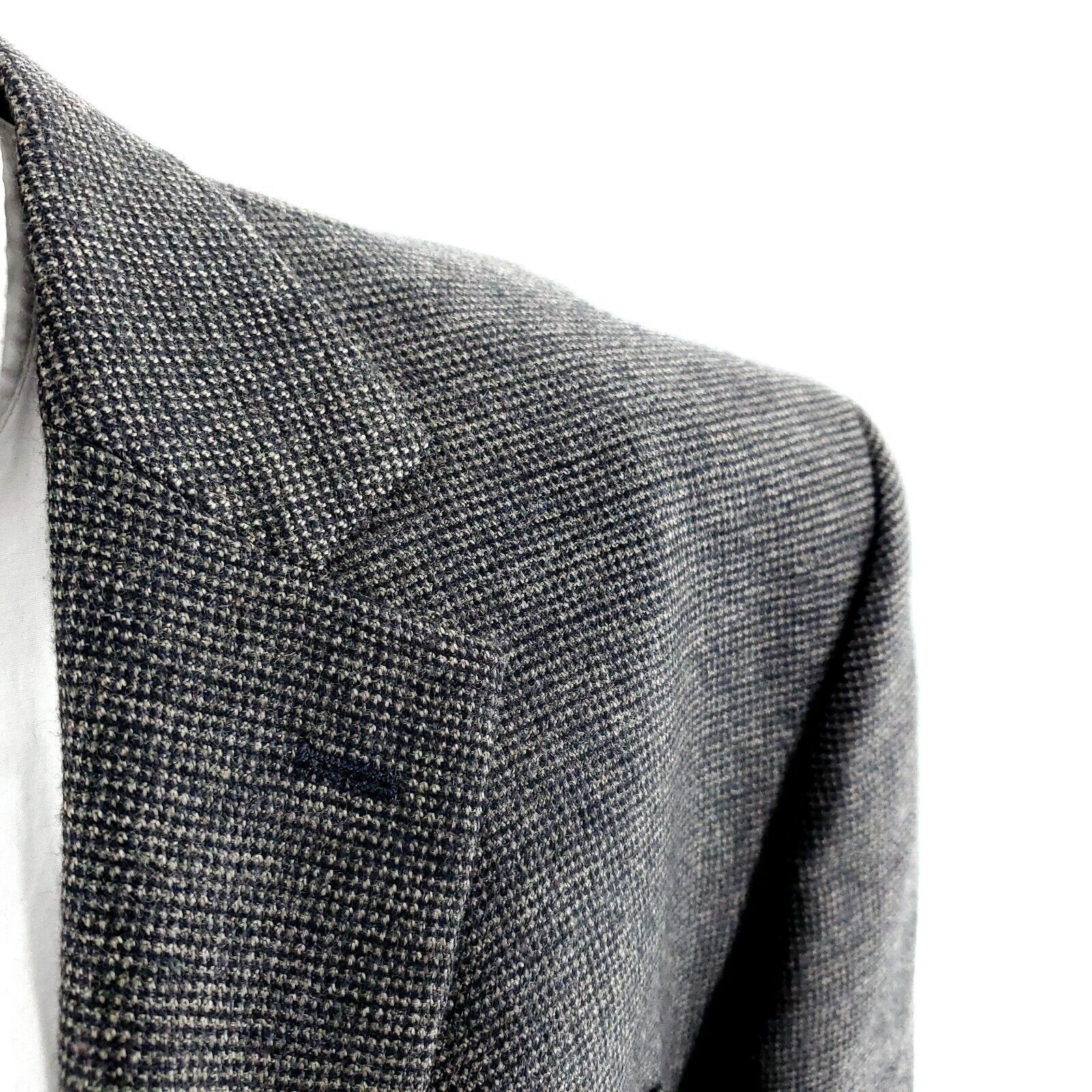 Stafford Stafford Essentials Tweed Wool 3 Button Sport Coat 46L Gray Size 46L - 2 Thumbnail