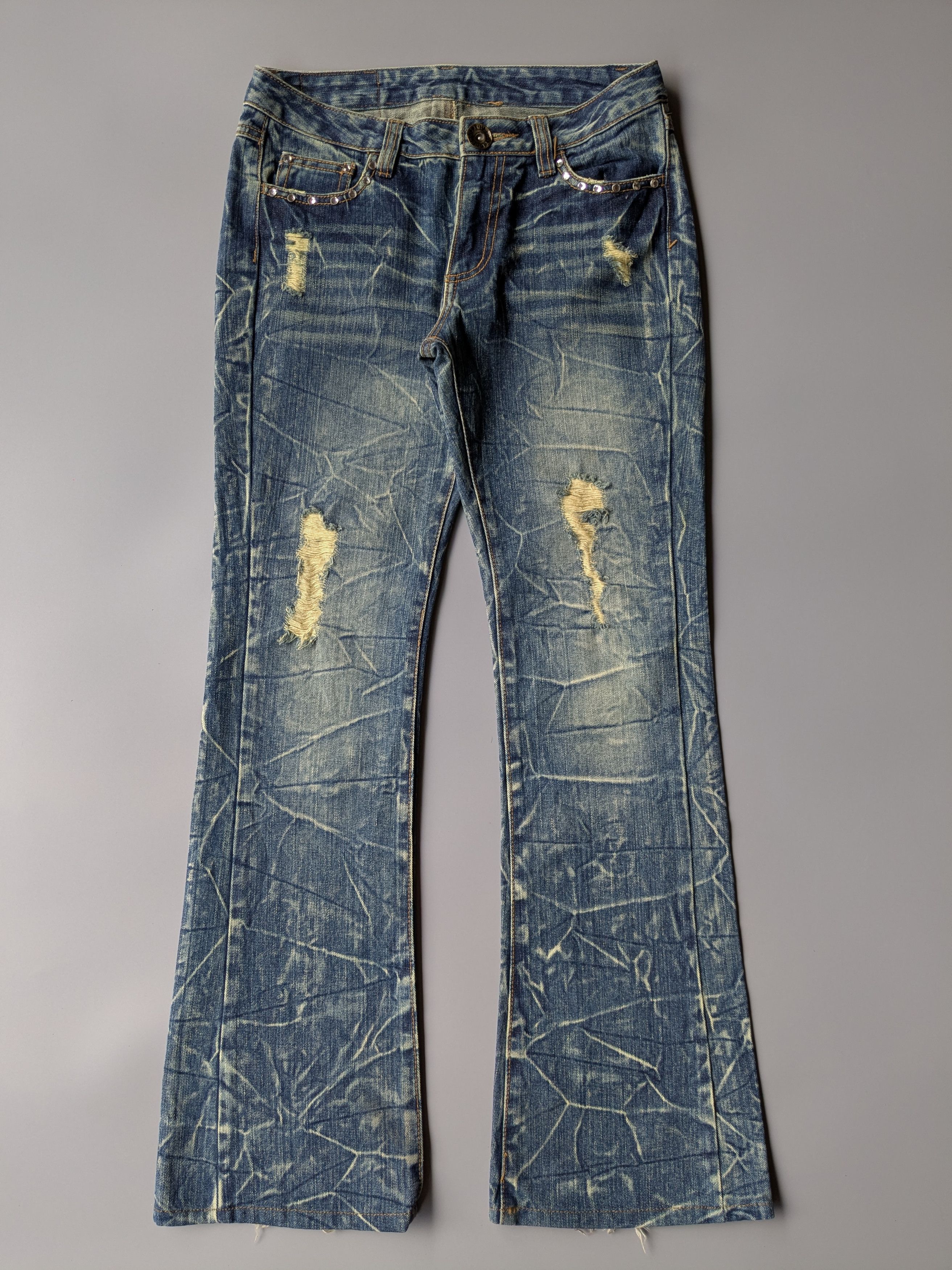 Japanese Brand Ecrire swarovski clawmark flare jeans Size US 30 / EU 46 - 3 Thumbnail