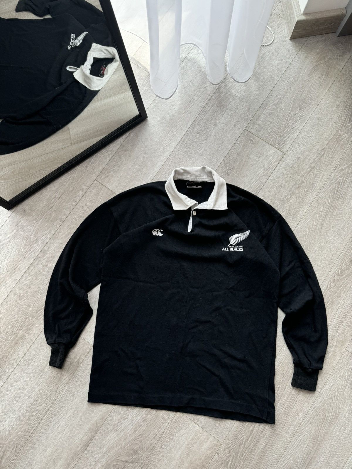 Canterbury of New Zealand × Vintage Vintage NEW ZEALAND ALL BLACK Steinlager Rugby Jersey Shirt Size US L / EU 52-54 / 3 - 1 Thumbnail