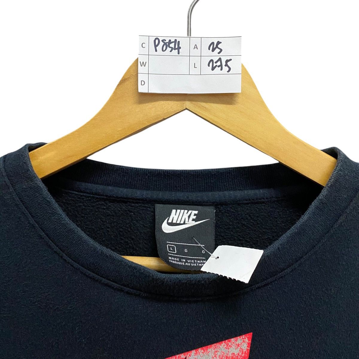 Nike × Vintage Nike Swoosh Black Unisex Sweatshirt Size Large Size US M / EU 48-50 / 2 - 7 Thumbnail
