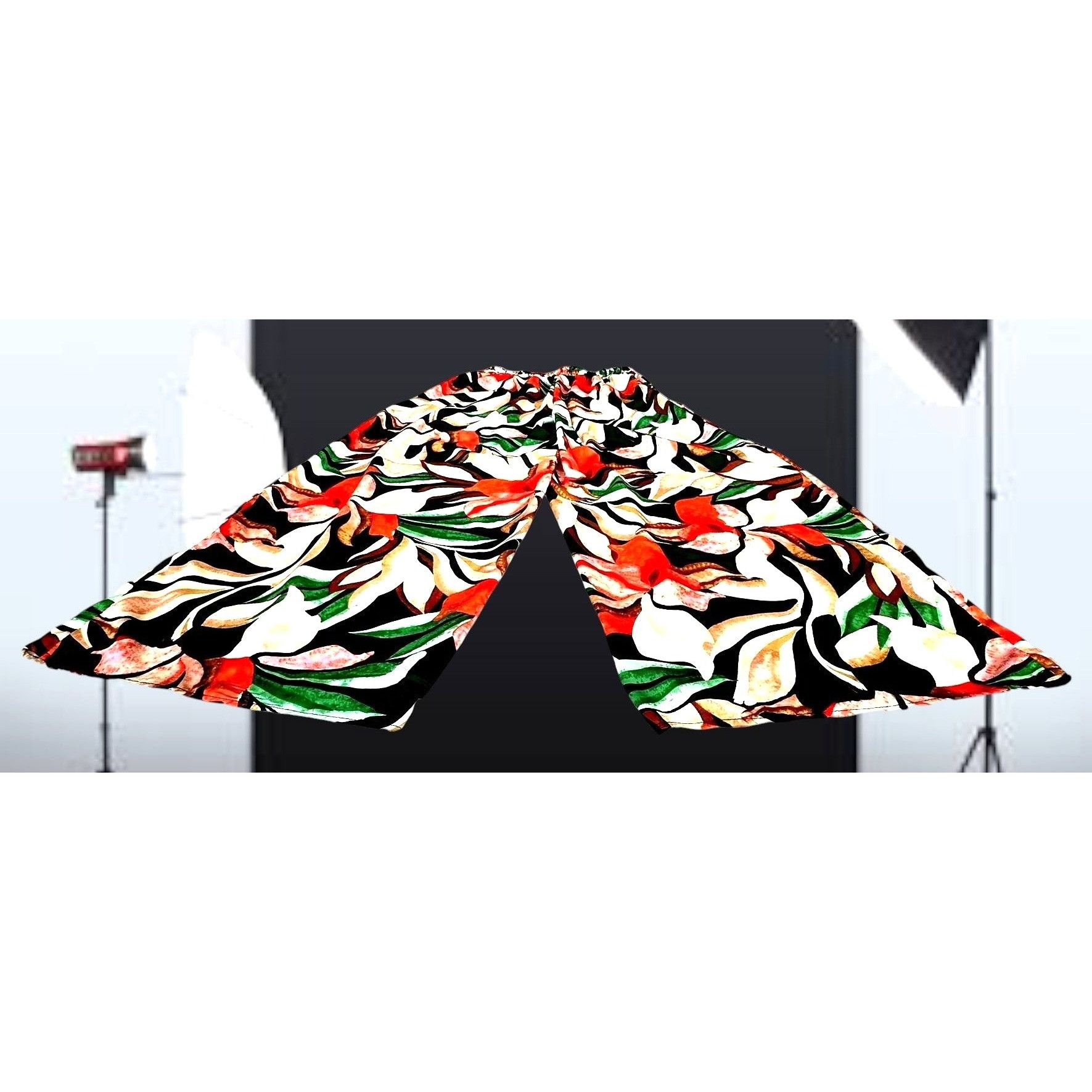 Other Moon Orchid Palazzo Pants Medium Abstract Festive High Waist Size 30" / US 8 / IT 44 - 6 Thumbnail