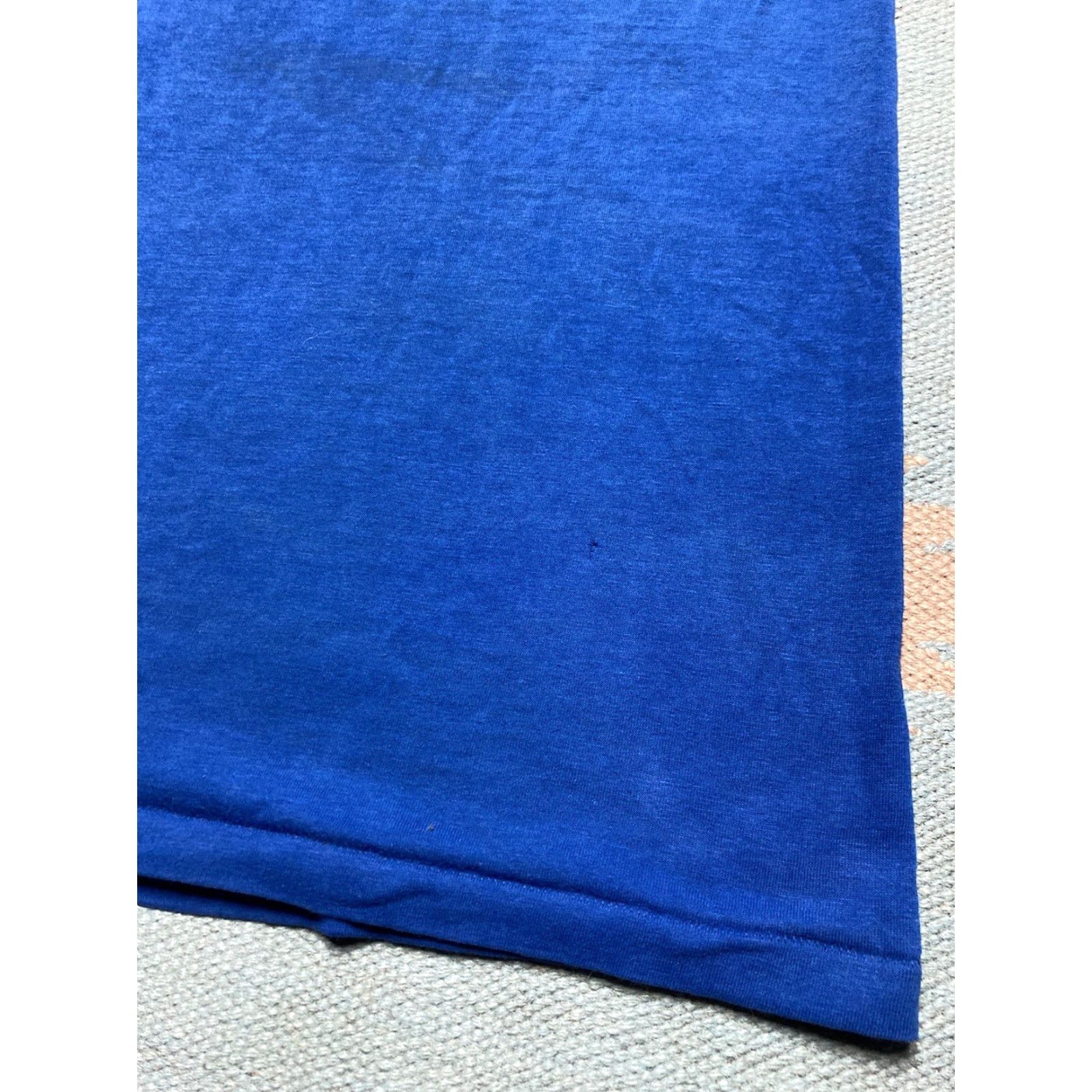 Vintage VINTAGE Healthknit T-Shirt V-Neck Shirt Men 4XL Blue 1980s Distressed Thin Soft Blank Size US XXL / EU 58 / 5 - 3 Thumbnail