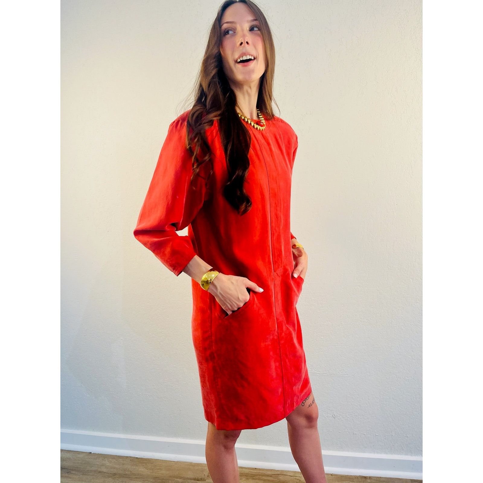 Other Vintage 100% Silk Dress Size M / US 6-8 / IT 42-44 - 7 Thumbnail