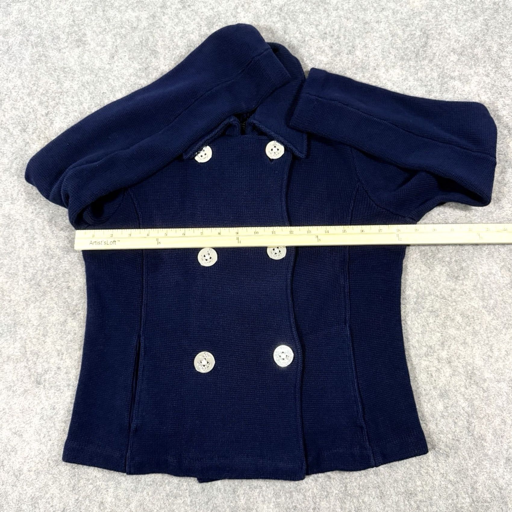 Ralph Lauren Lauren Ralph Lauren Pea Coat Style Knit Jacket Women’s Size PM Blue Sweatshirt/Coat Knit Jacket Size M / US 6-8 / IT 42-44 - 7 Thumbnail